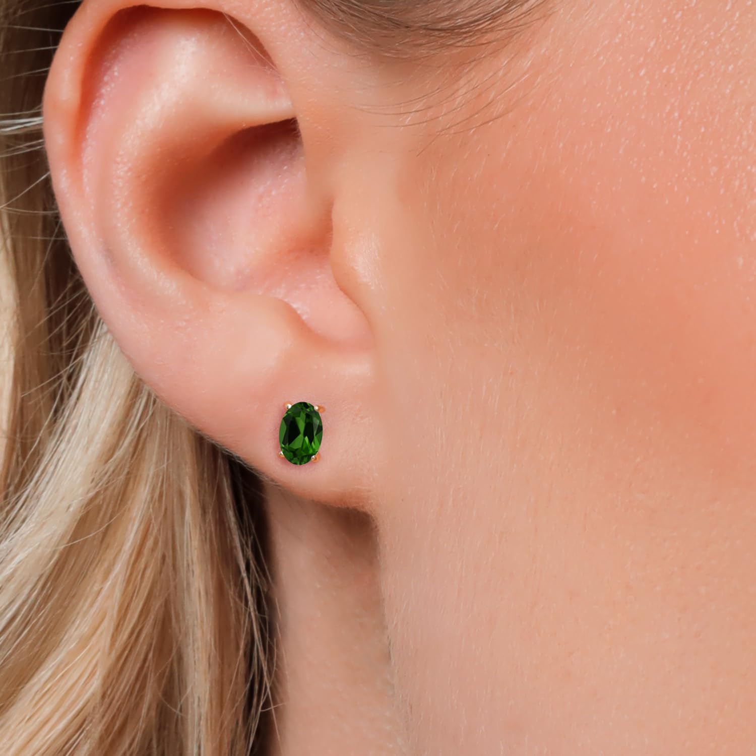 14K Gold Oval Gemstone Birthstone Stud Earrings for Women & Men | 6x4mm Oval Cut | Fine Jewelry Gifts for Mom, Wife, Her | Perfect for Birthdays, Anniversaries & Special Occasions