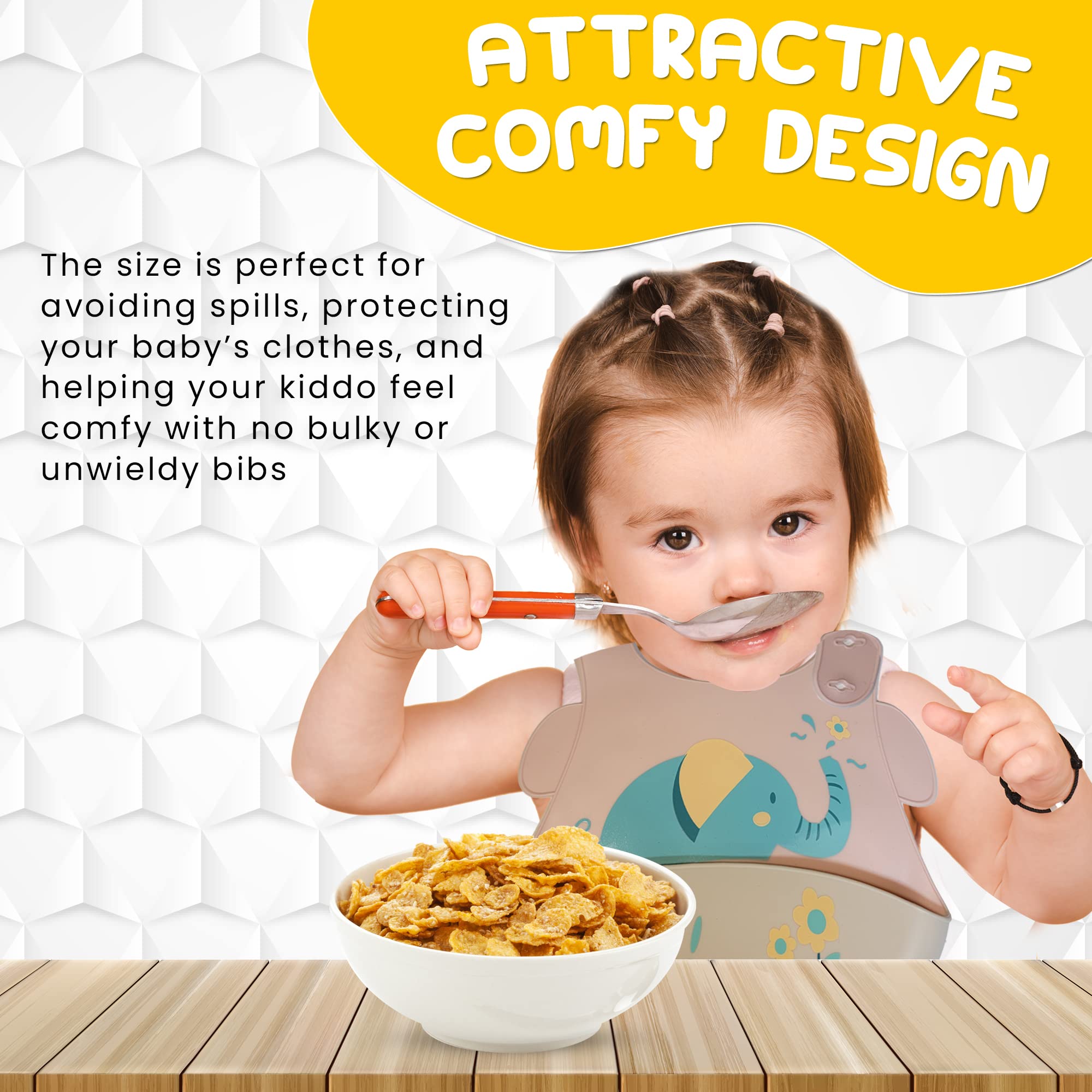 Soft Silicone Baby Bibs for Infants & Toddlers (6-72 Months) - 2 Pack Waterproof Drool & Food Bibs for Boys & Girls - Perfect Baby Shower Gift for Messy Mealtime & Feeding