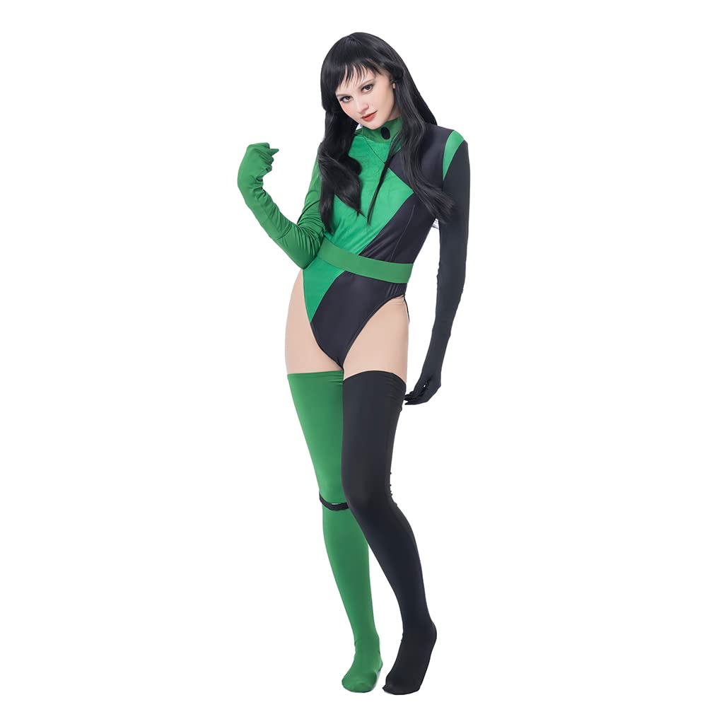 Shego Cosplay Costume - Green Full Bodysuit Jumpsuit for Halloween & Comic Con | Perfect for Cosplay, Halloween Parties, and Themed Events