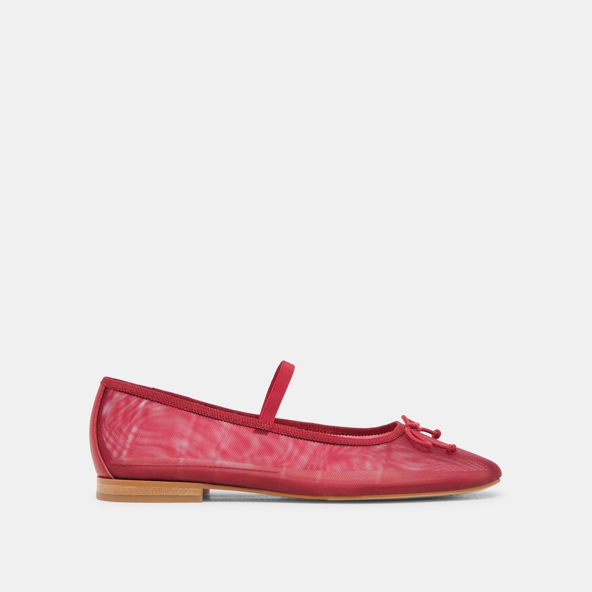 Cadel Women's Ballet Flats - Crimson Mesh Comfortable Slip-On Shoes for Casual Wear, Work & Dance