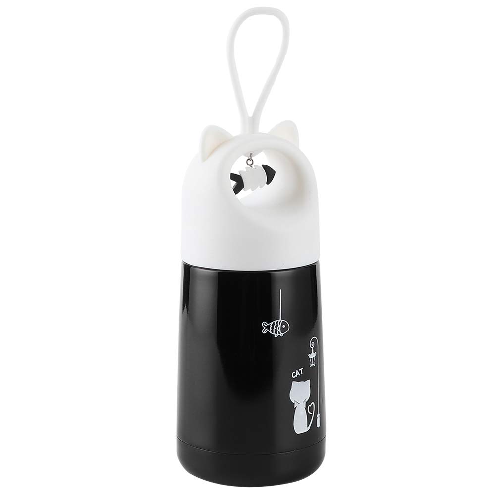 Premium 330ml Insulated Vacuum Cup with Pretty White Kitten Design - Leakproof, Skidproof & Durable for Coffee, Tea, Hot/Cold Drinks - Perfect for Office, Travel, Camping & Outdoor Activities