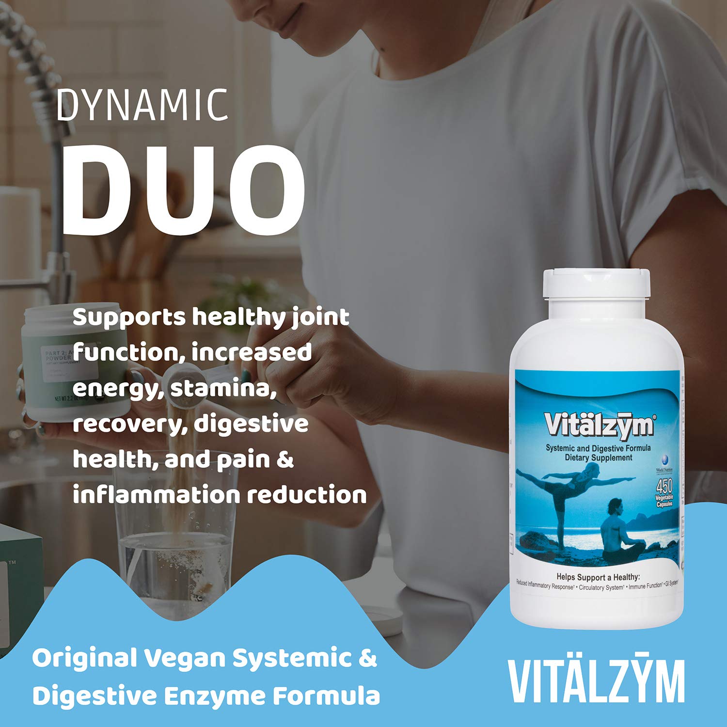 Proteolytic Systemic Digestive Enzyme Supplement with Serrapeptase - 450 Capsules for Immune Support, Joint Health & Cardiovascular Function | Boosts Blood Circulation for Men & Women | Ideal for Digestive Wellness, Active Lifestyles & Post-Workout Recovery