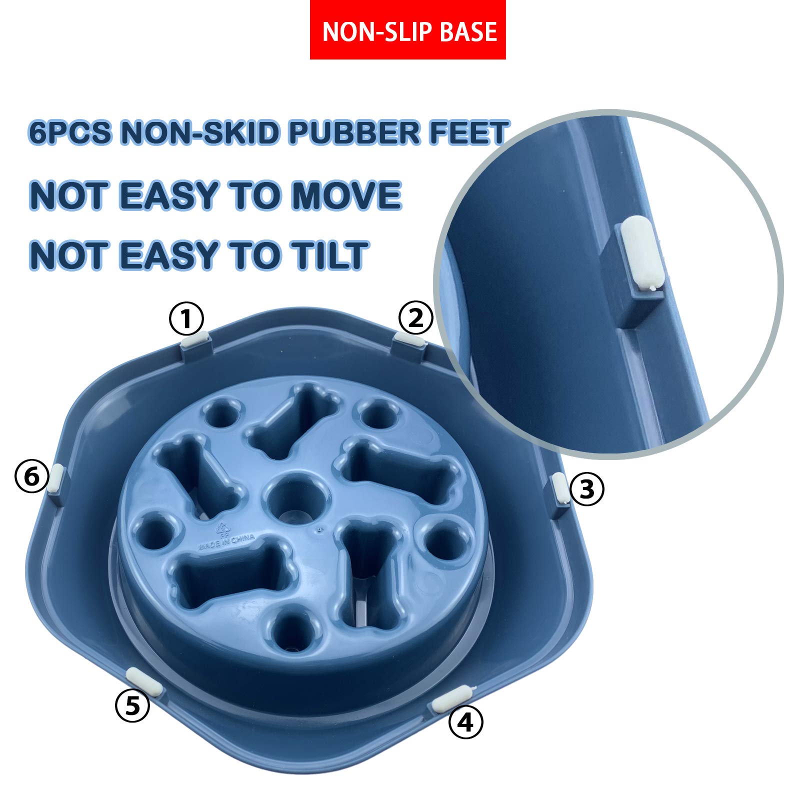 CAISHOW Slow Feeder Dog Bowl - Anti-Gulping Pet Food Dish for Healthy Eating, Bloat Prevention & Mental Stimulation - Non-Slip Interactive Design for Small & Medium Dogs - Perfect for Fast Eaters, Mealtime Enrichment & Portion Control