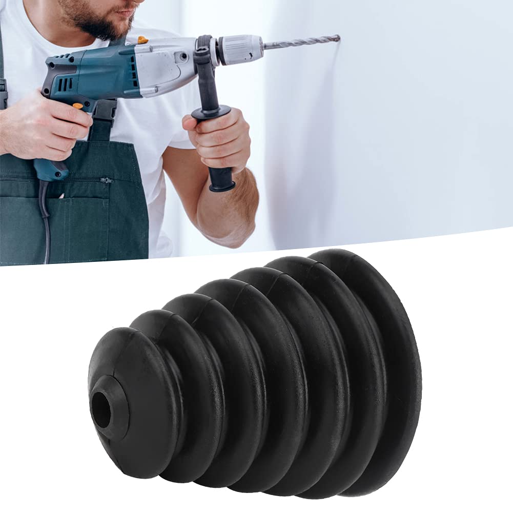 3PCS Flexible Rubber Drill Dust Cover for 6mm-16mm Drill Bits - Black Power Tool Accessories for Cleaner Drilling in Wood, Drywall & Concrete