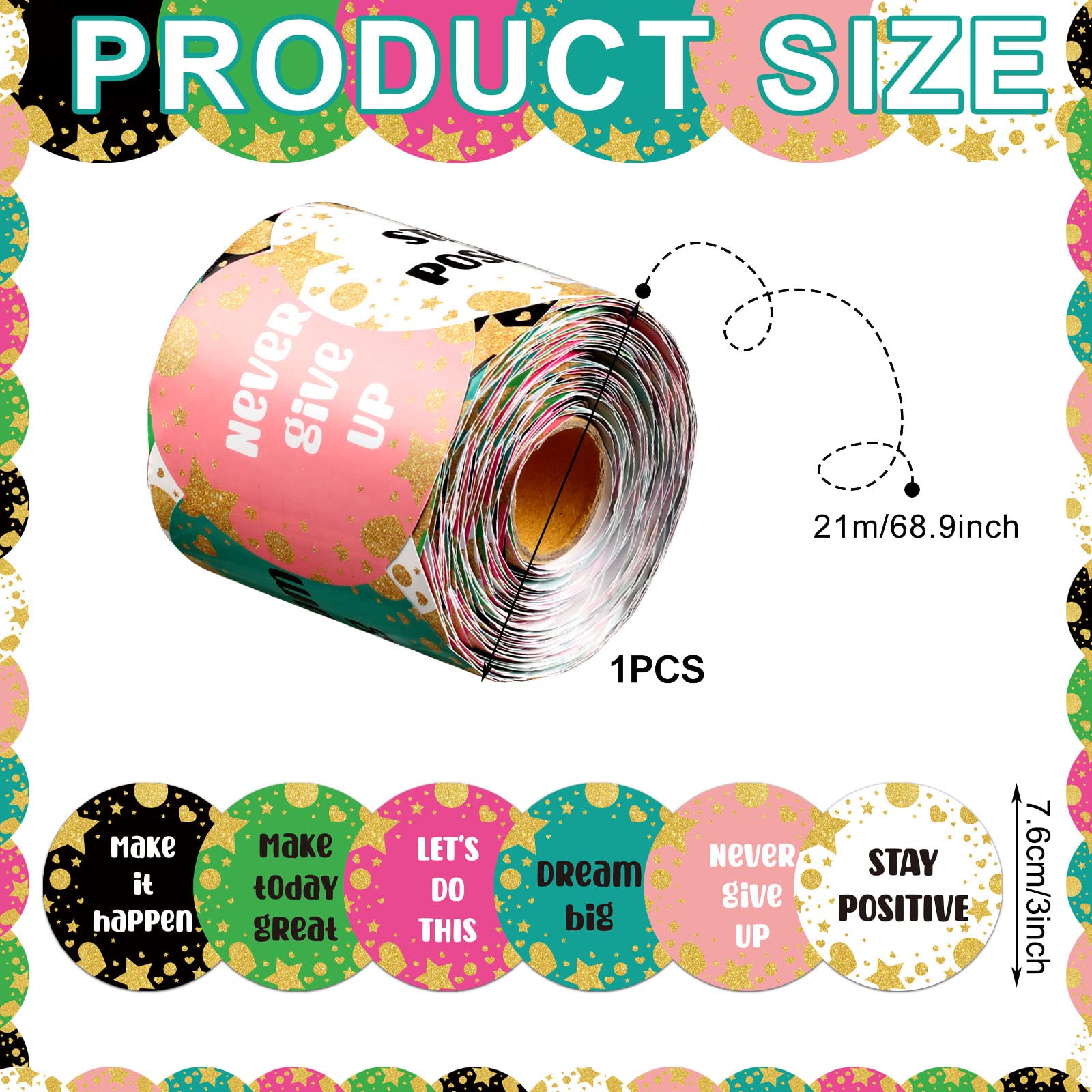 68.9 Feet Confetti Bulletin Board Border with Butterflies, Flowers & Bees - Inspirational Classroom Decor for Walls, Chalkboards & Party Backdrops - Perfect for School, Office & Birthday Party Decorations