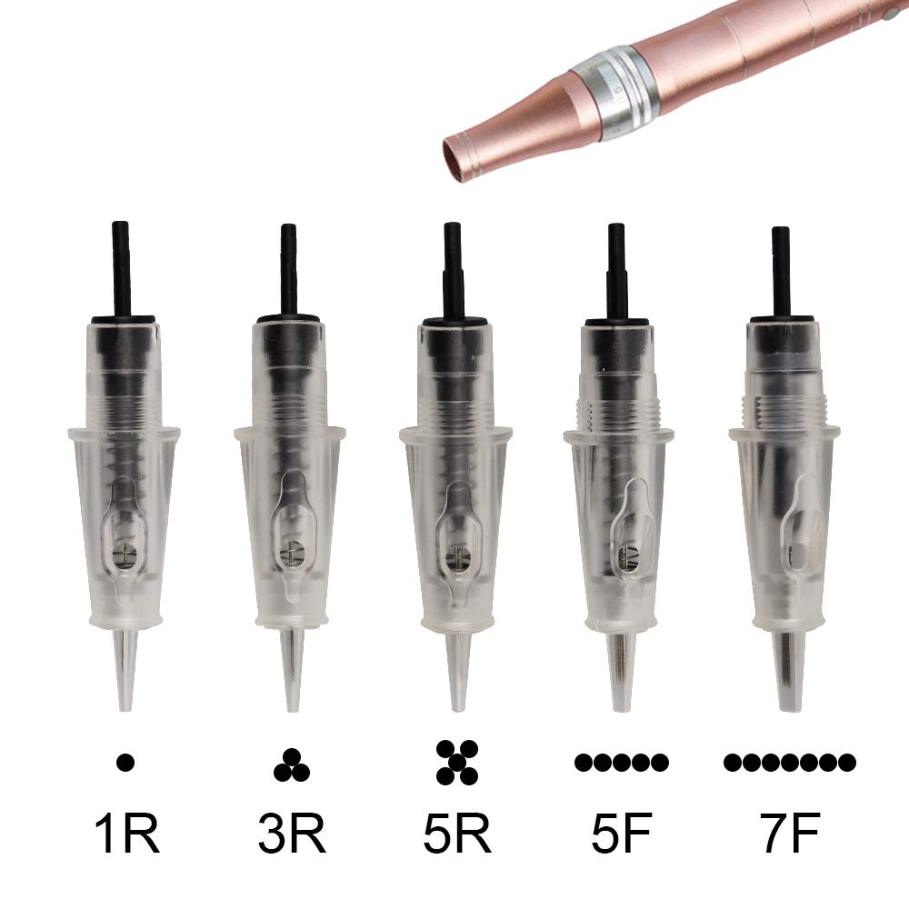 5Pcs 3RL Permanent Makeup Needles - Professional Eyebrow & Eyeliner Tattoo Pen Cartridges (10mm Diameter) - Ideal for Microblading, Cosmetic Tattooing & PMU Artists