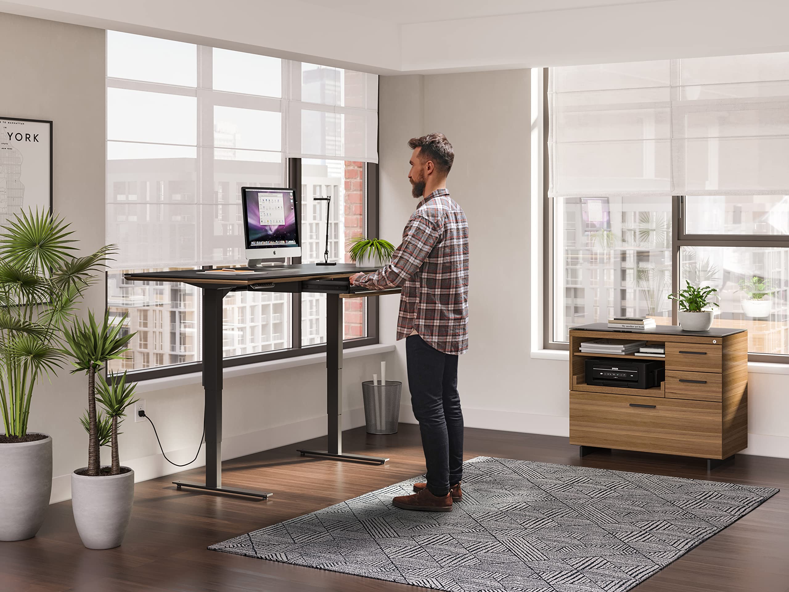 BDI Furniture Sequel 20 6159 Keyboard Storage Drawer - Compatible with Sequel Standing Desk 6151 & 6152 in Natural Walnut Finish | Perfect for Office Organization & Ergonomic Workstations