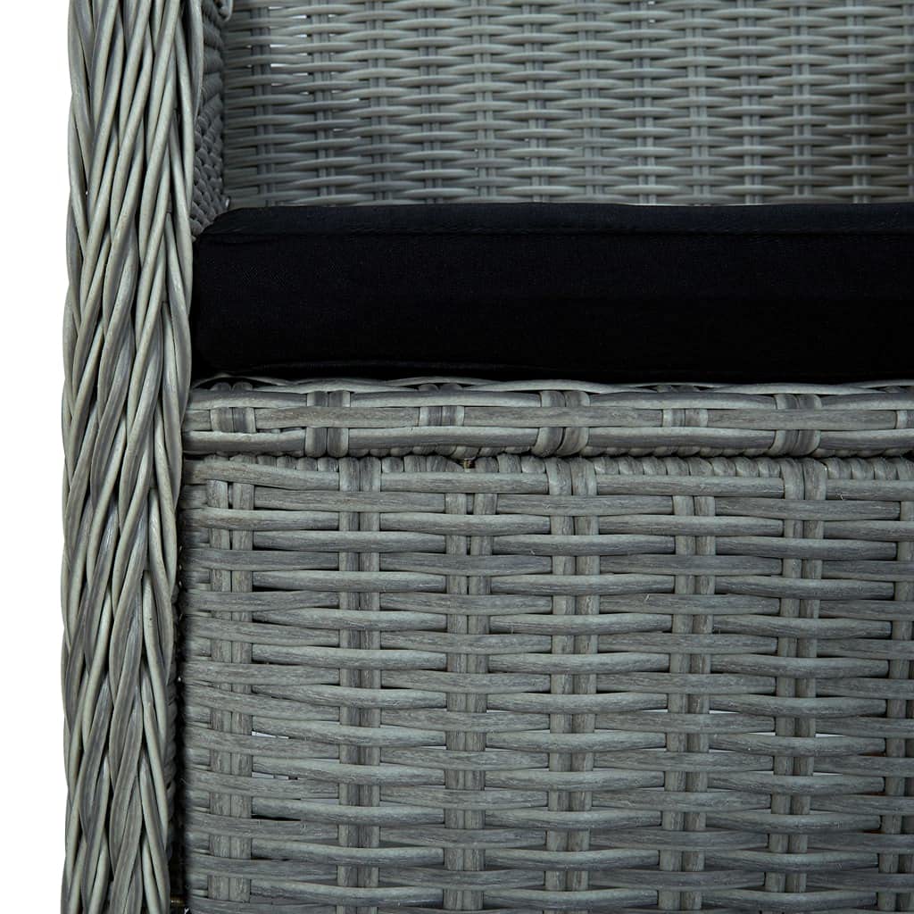 2-Piece Light Gray Poly Rattan Patio Chairs with Cushions - Outdoor Furniture Set for Garden, Poolside & Backyard Relaxation