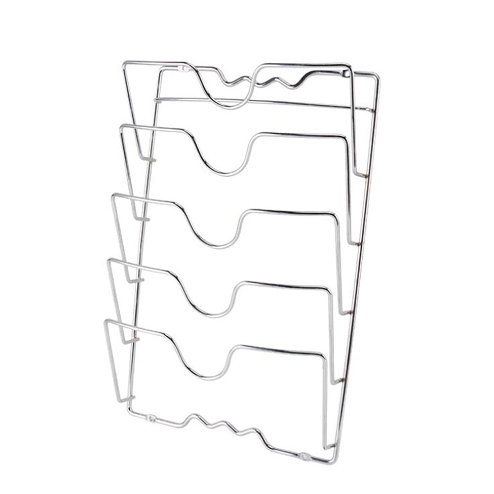 Stainless Steel Pot Lid Organizer Rack - Kitchen Cabinet & Drawer Storage for Pots, Pans & Covers - Space Saving Lid Holder Stand (Silver) - Perfect for Small Kitchens & Organized Cooking Spaces