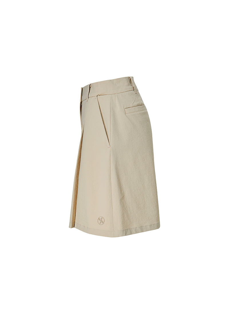 Stylish Women's Pleated Bermuda Shorts - High Waisted Casual Summer Shorts for Outdoor Activities & Travel
