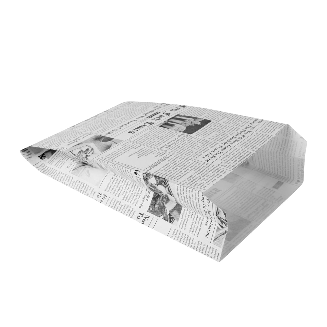 Eco-Friendly Newsprint Paper French Fry & Snack Bags - 4.25