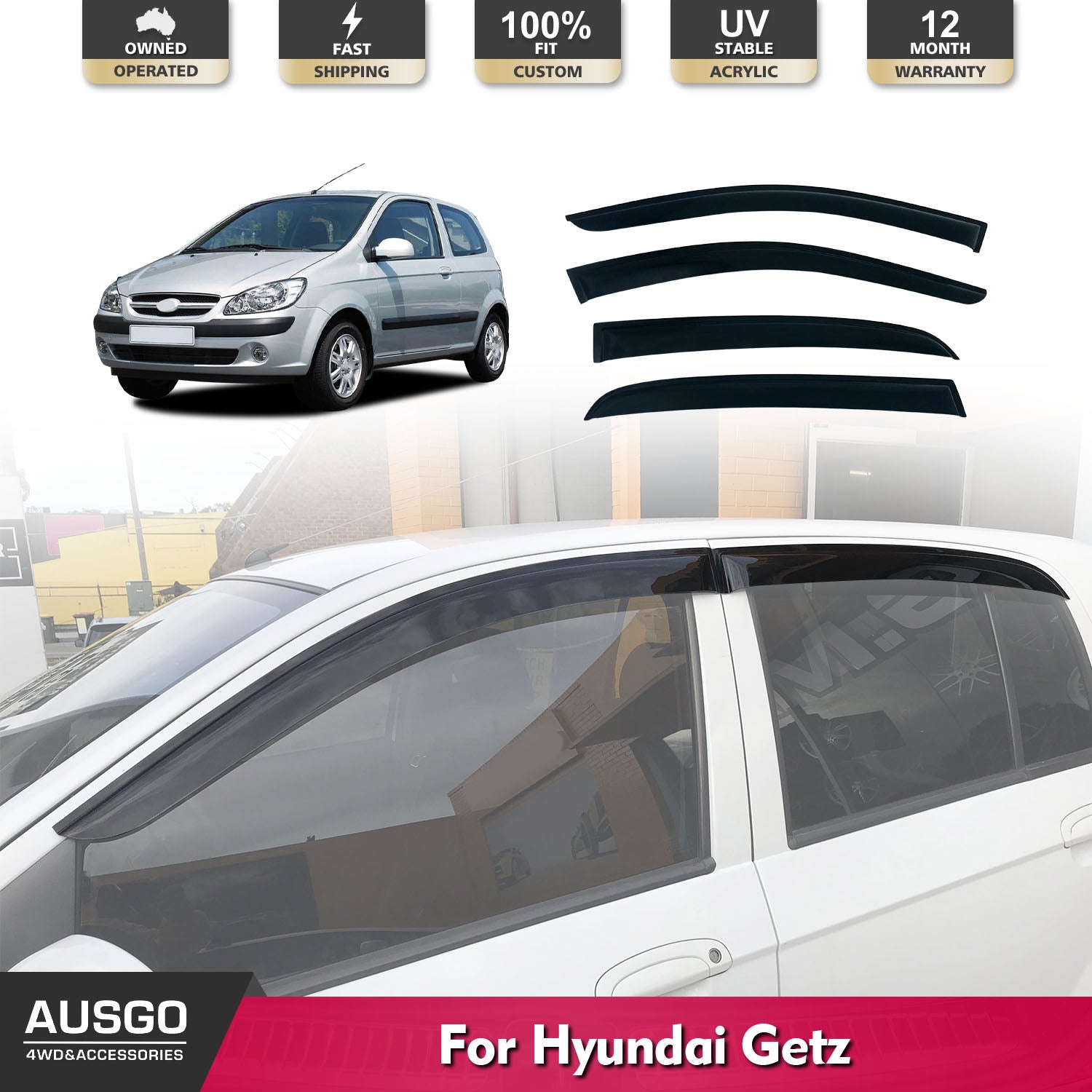 Weather Shields for Hyundai Getz TB Series 5-Door (2002-2011) - Car Window Rain Guards & Wind Deflectors for All-Weather Protection