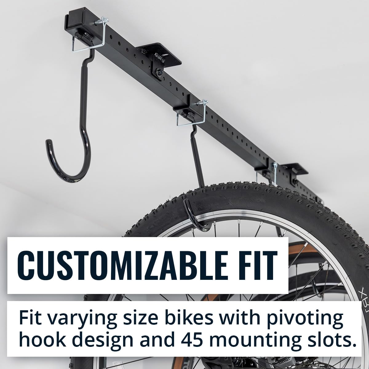 Teal Triangle G-Bike Ceiling Mounted Bike Rack - Heavy Duty Garage Storage for 8 Bikes - Adjustable Hooks for Road, Mountain, MTB, E-Bike & Kids Bicycles (46