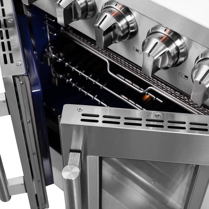 FORNO Massimo 30 Inch Freestanding French Door Gas Range - Stainless Steel FFSGS6439 30