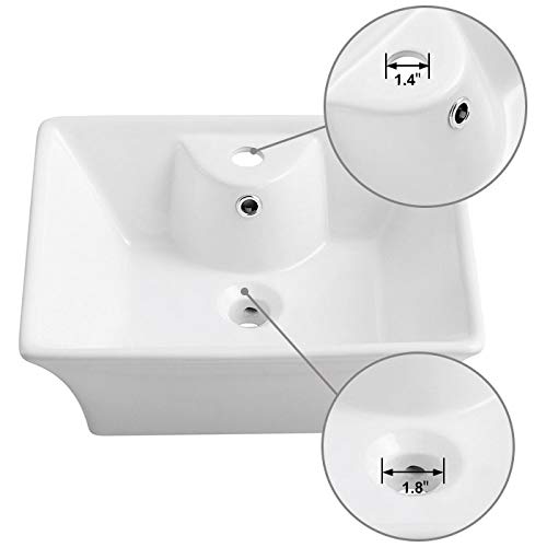 White Rectangle Ceramic Vessel Sink - Porcelain Bathroom & Kitchen Countertop Basin Bowl (Cl-1097) - Perfect for Modern Vanities & Above Counter Installation