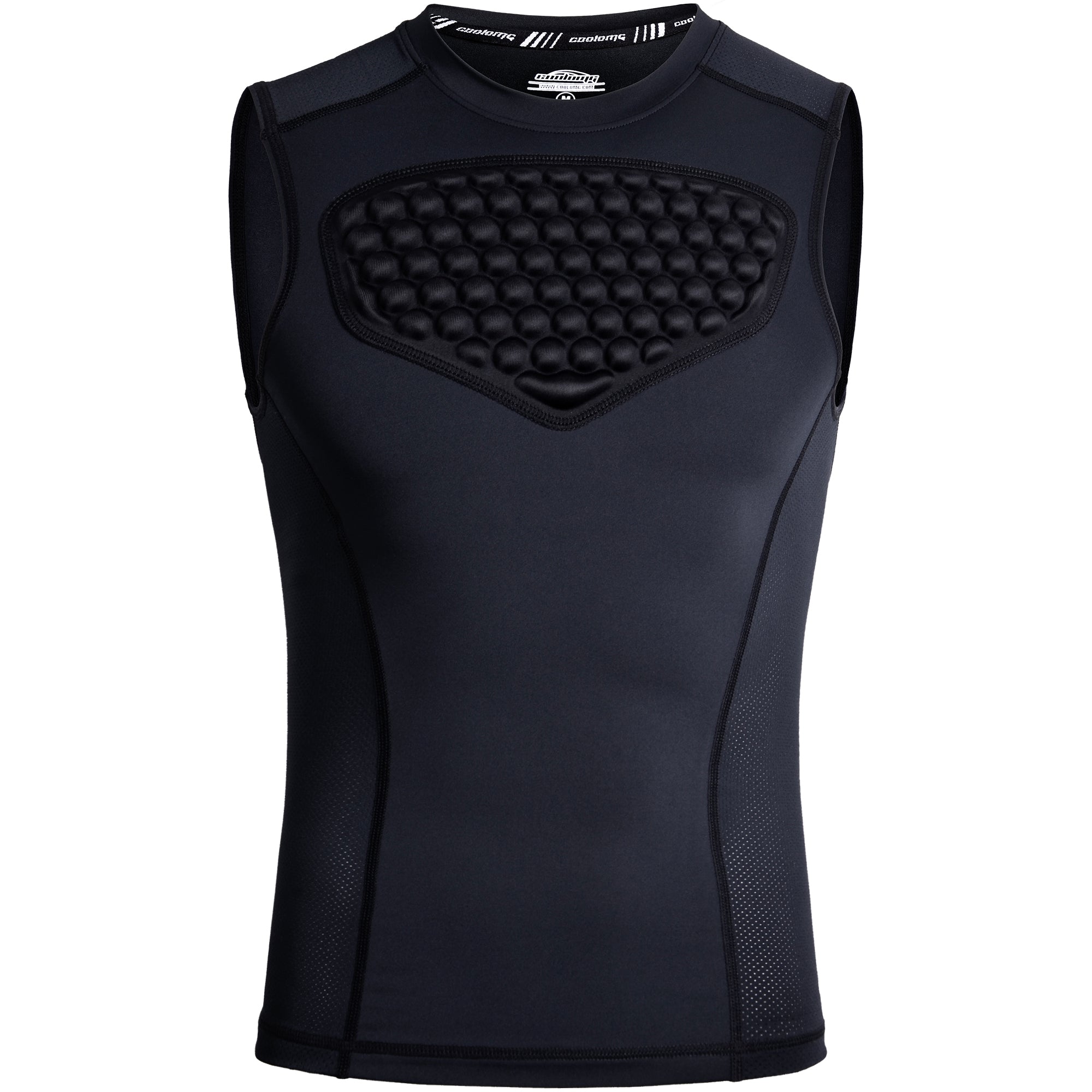 COOLOMG Youth Padded Chest Protector Shirt - Baseball, Softball, Football & Lacrosse Protective Gear with Rib, Heart & Sternum Guard - Ideal for Training, Games & Sports Safety