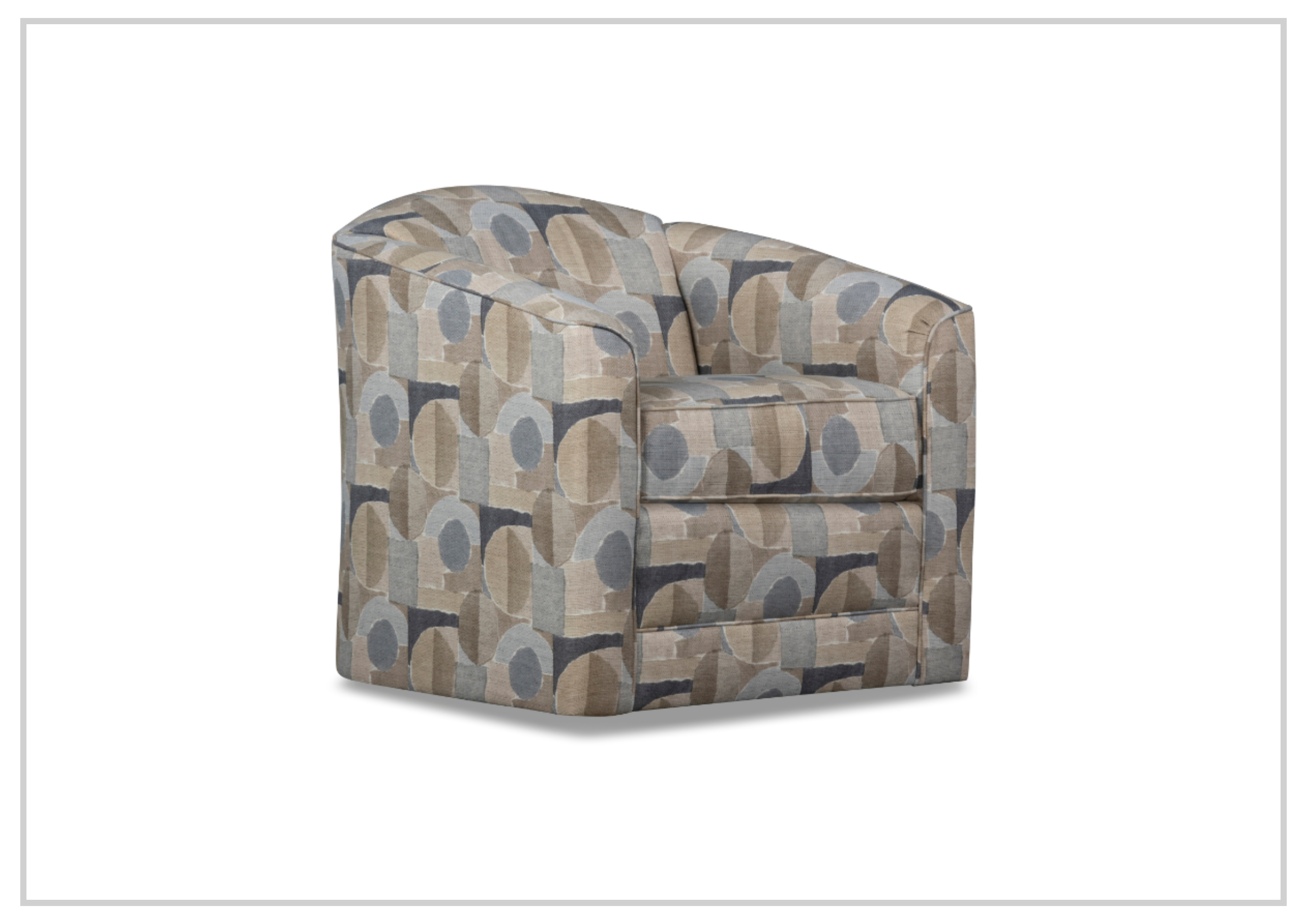 Klaussner Edena Fabric Swivel Chair with Tight Back Design - Modern Living Room Accent Chair for Home Office, Lounge & Reading Nook