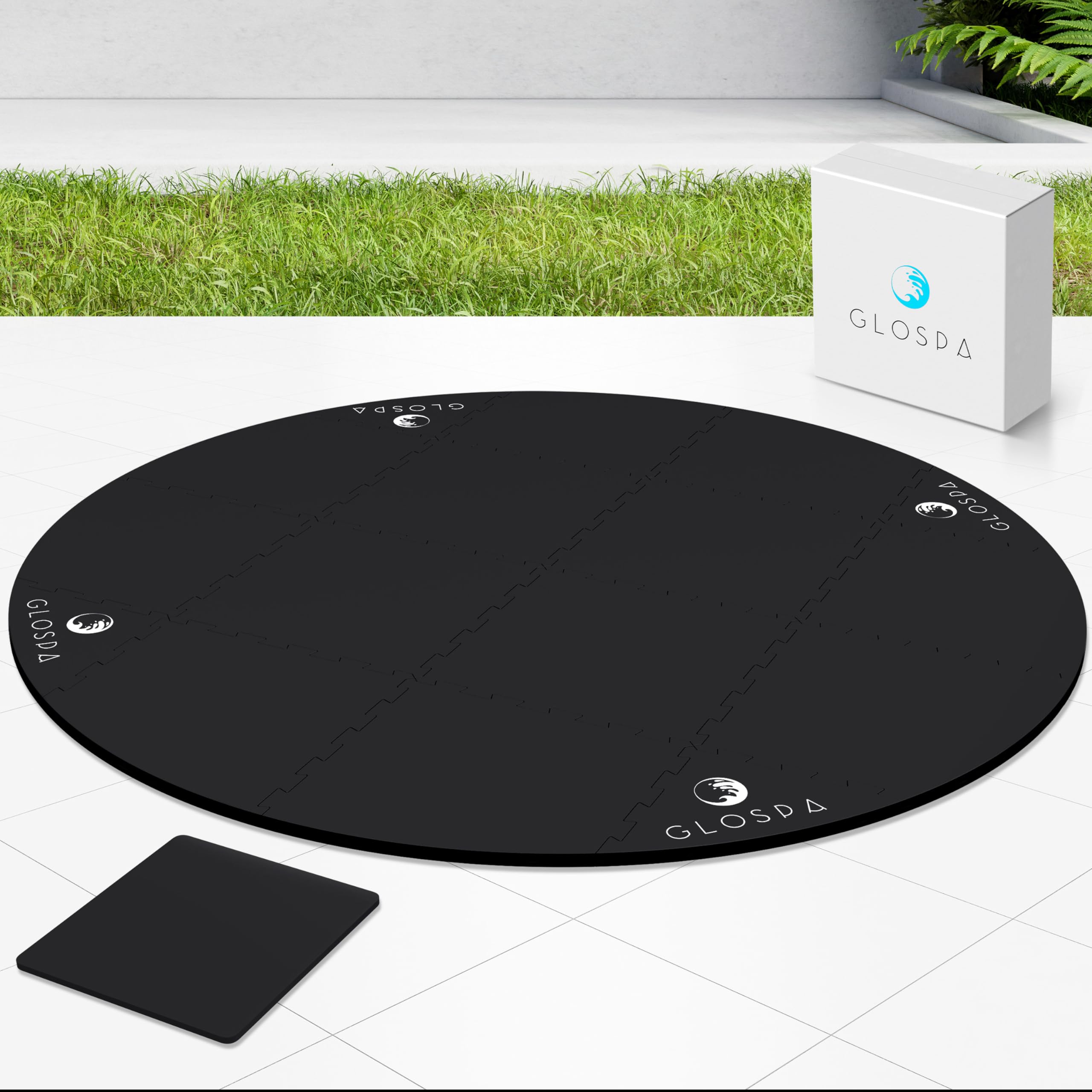 **77'' Hot Tub Mat for Inflatable Tub - 0.5in Thickened EVA Foam Padding - Outdoor Pool & Hot Tub Base Mat for Under Floor Protection & Heat Insulation - Perfect for Backyard, Patio, and Deck Use**