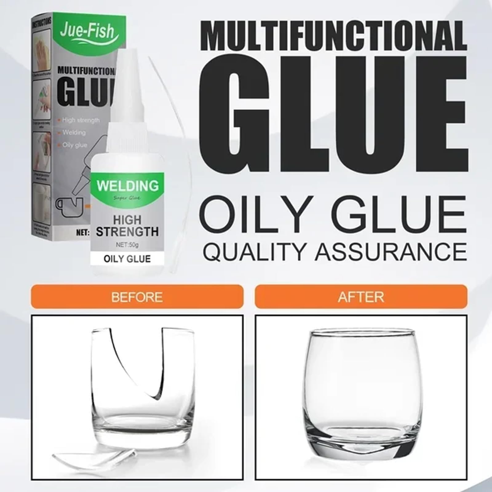Premium Jue Fish Glue - High Strength Multi-Purpose Adhesive for Metal, Wood & Plastic - Oil-Resistant Welding Glue (2-Pack) - Ideal for DIY Repairs, Crafts & Industrial Bonding