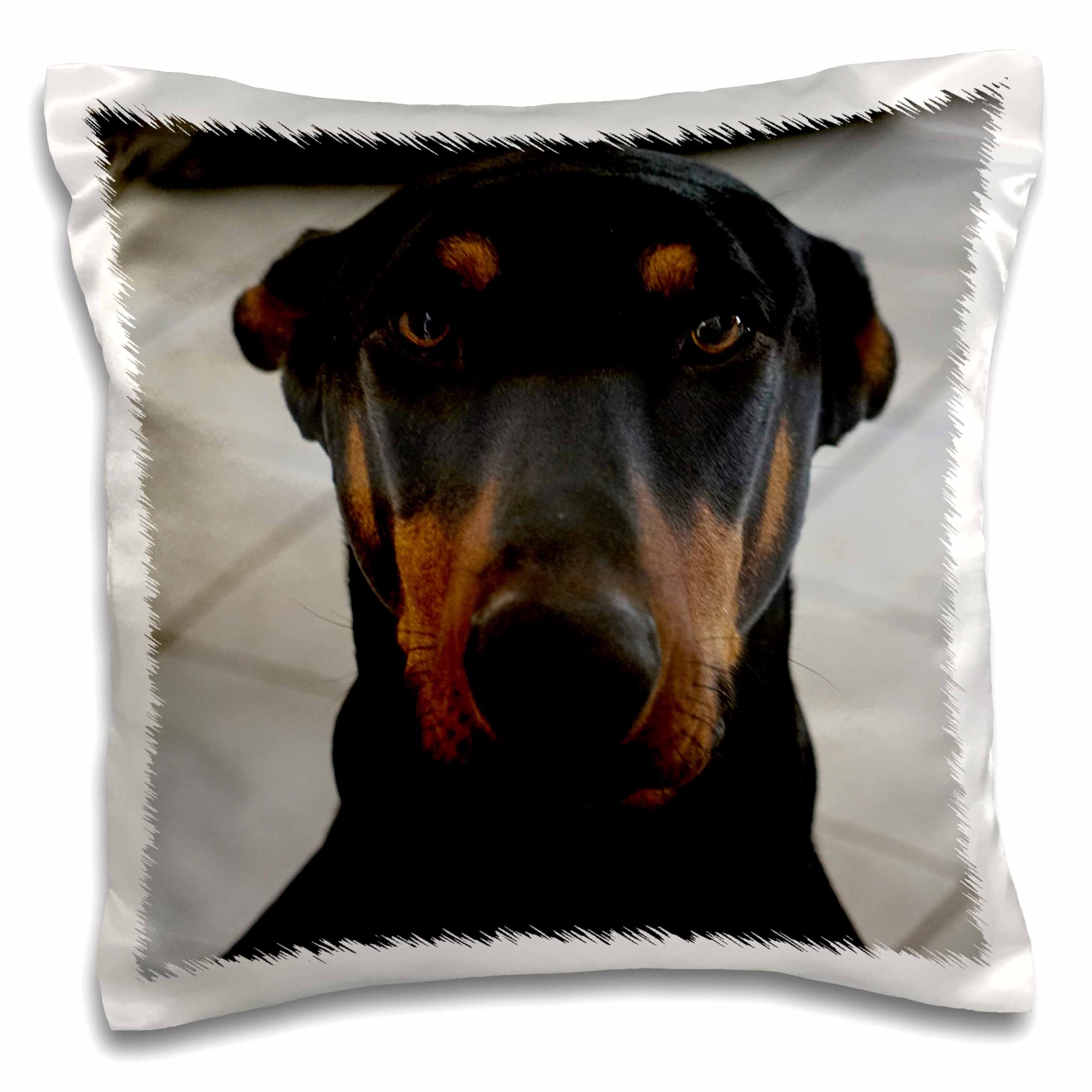 3D Printed Doberman Dog Pillow Case - 16x16 Inch Soft Decorative Cushion Cover for Home, Bedroom, Sofa & Office Decor