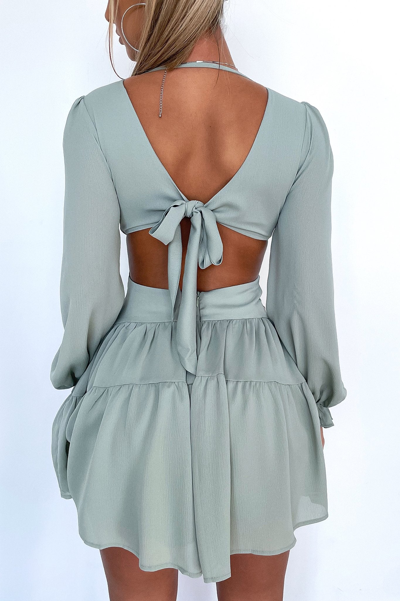 Avalon Women's Sage Green Dress - Elegant Flowy Midi Dress for Casual Wear, Office, and Special Occasions