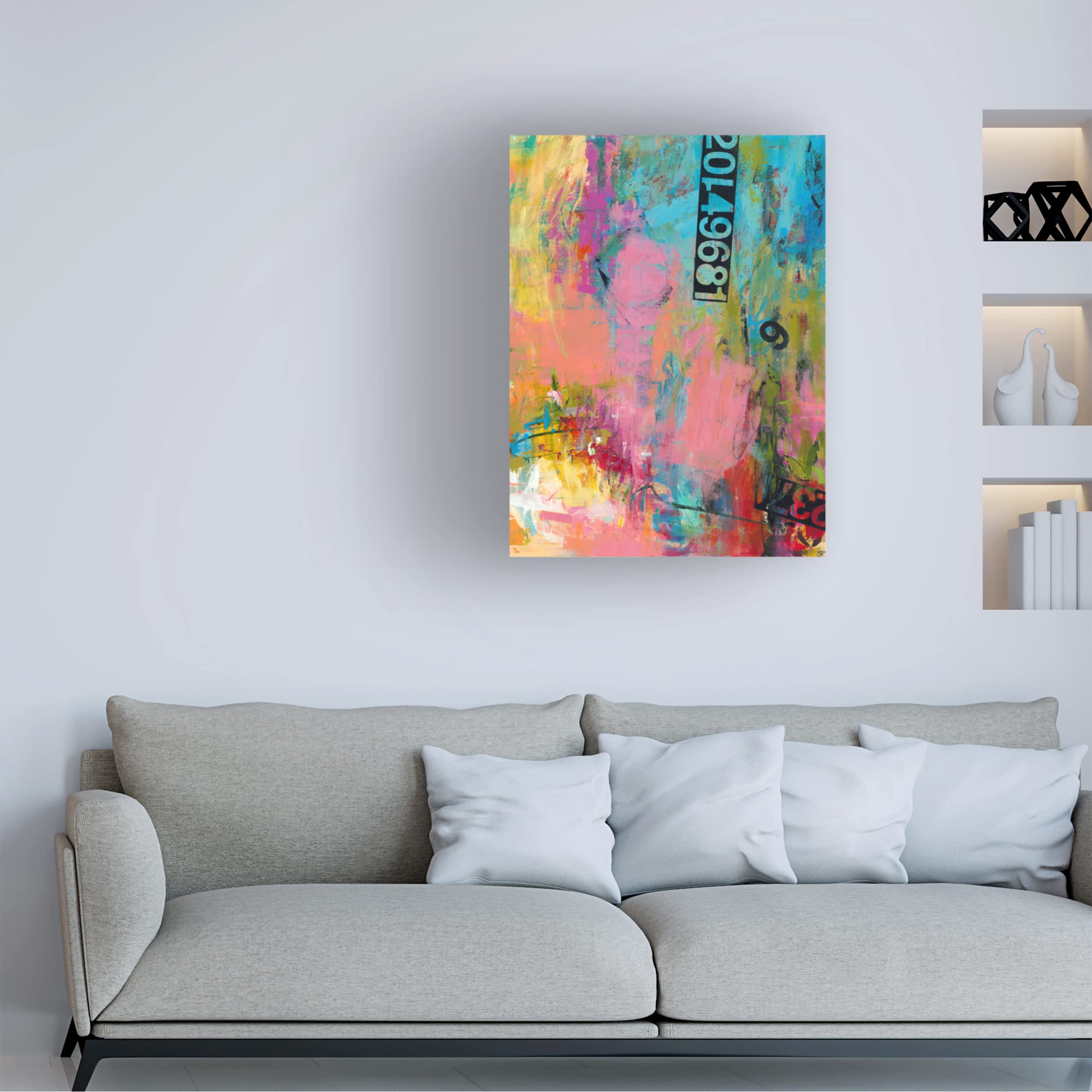 Trademark Fine Art 'Silks' Canvas Wall Art by Janet Bothne - Elegant Abstract Painting for Living Room, Bedroom & Office Decor