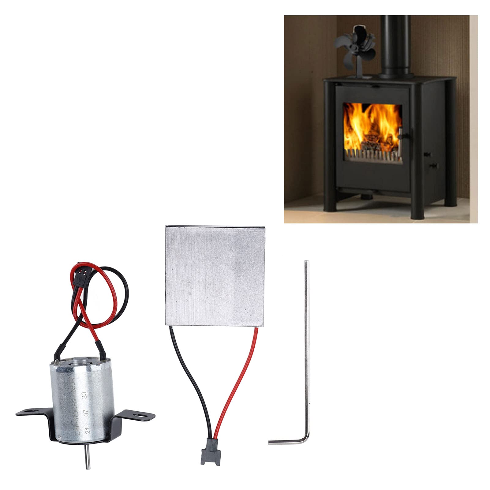 Universal Heat Powered Wood Stove Fan Replacement Kit - Plastic Fan Generator Sheet & Motor Set for Efficient Home Heating | Perfect for Fireplace, Cabin & Winter Heating Solutions