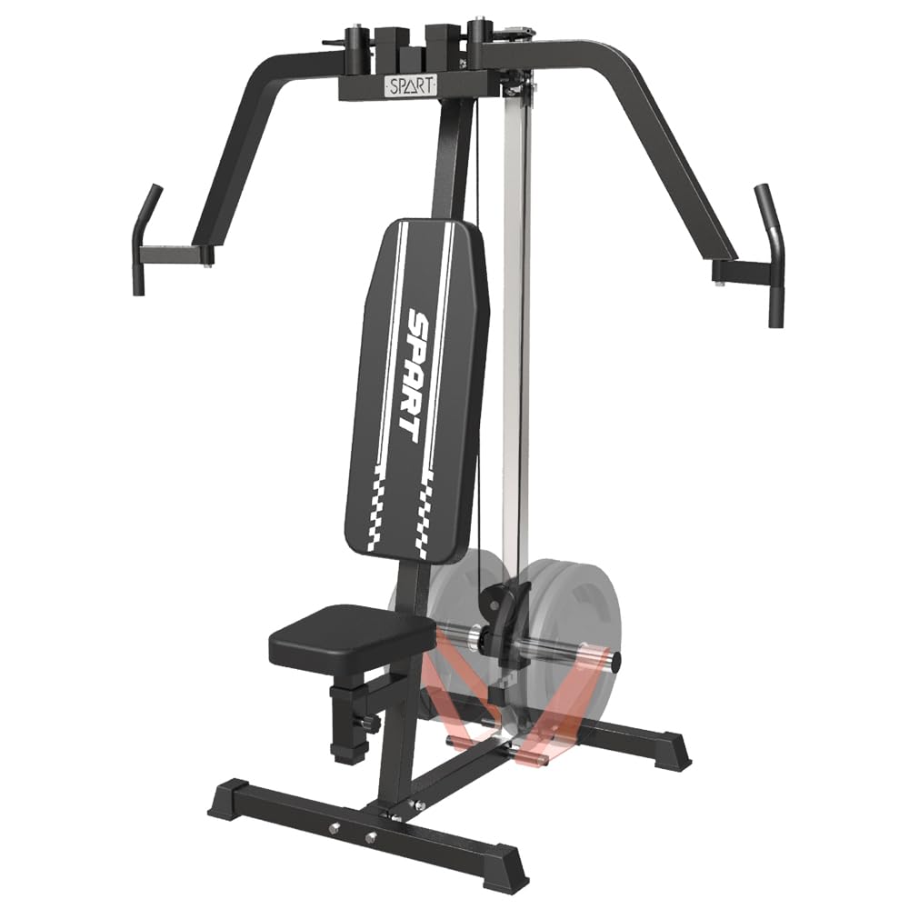 SPART Adjustable Plate Loaded PEC Fly & Reverse Delt Machine - Upper Body Strength Trainer with Band Pegs for Chest, Back, Shoulder Workouts | Home Gym Equipment for Full Upper Body Training