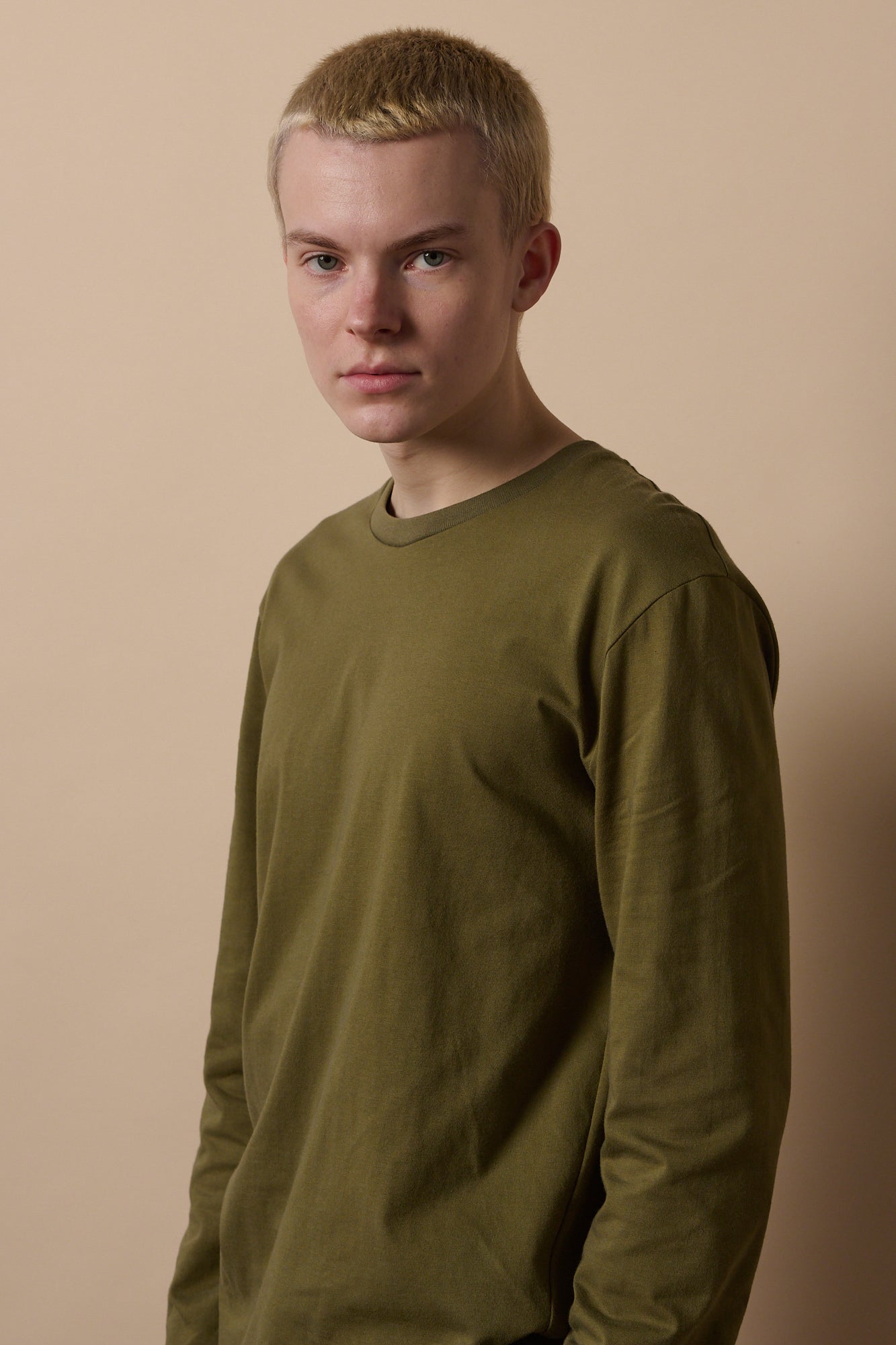 Men's Long Sleeve T-Shirt - Comfortable Olive Green Casual Shirt for Everyday Wear | Perfect for Work, Outdoor Activities & Layering