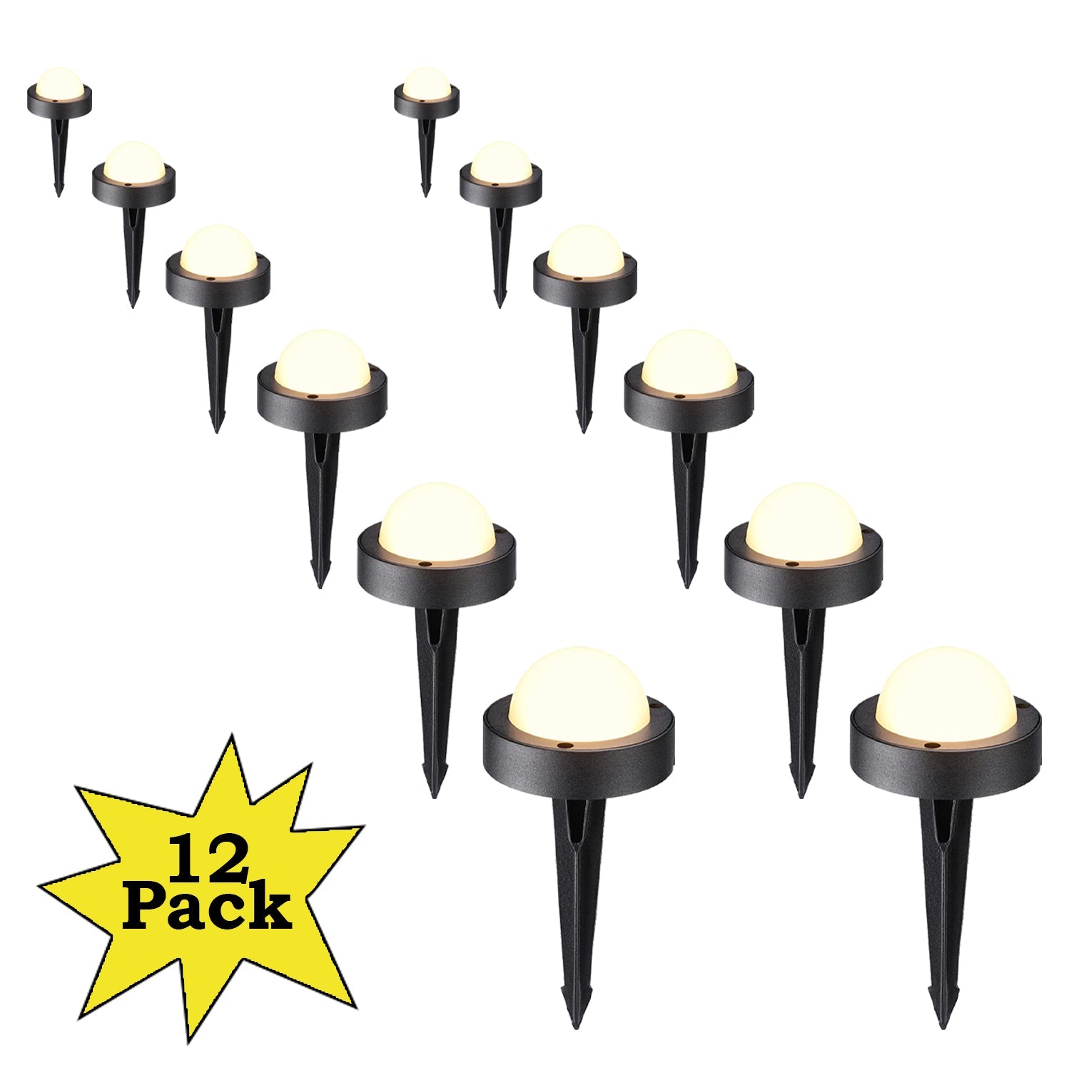 12 Pack ALD10 2700K Warm White LED Deck Lights - 4.5W Low Voltage 12V Outdoor Landscape Pathway Lighting for Garden, Patio, Walkway, and Driveway Illumination