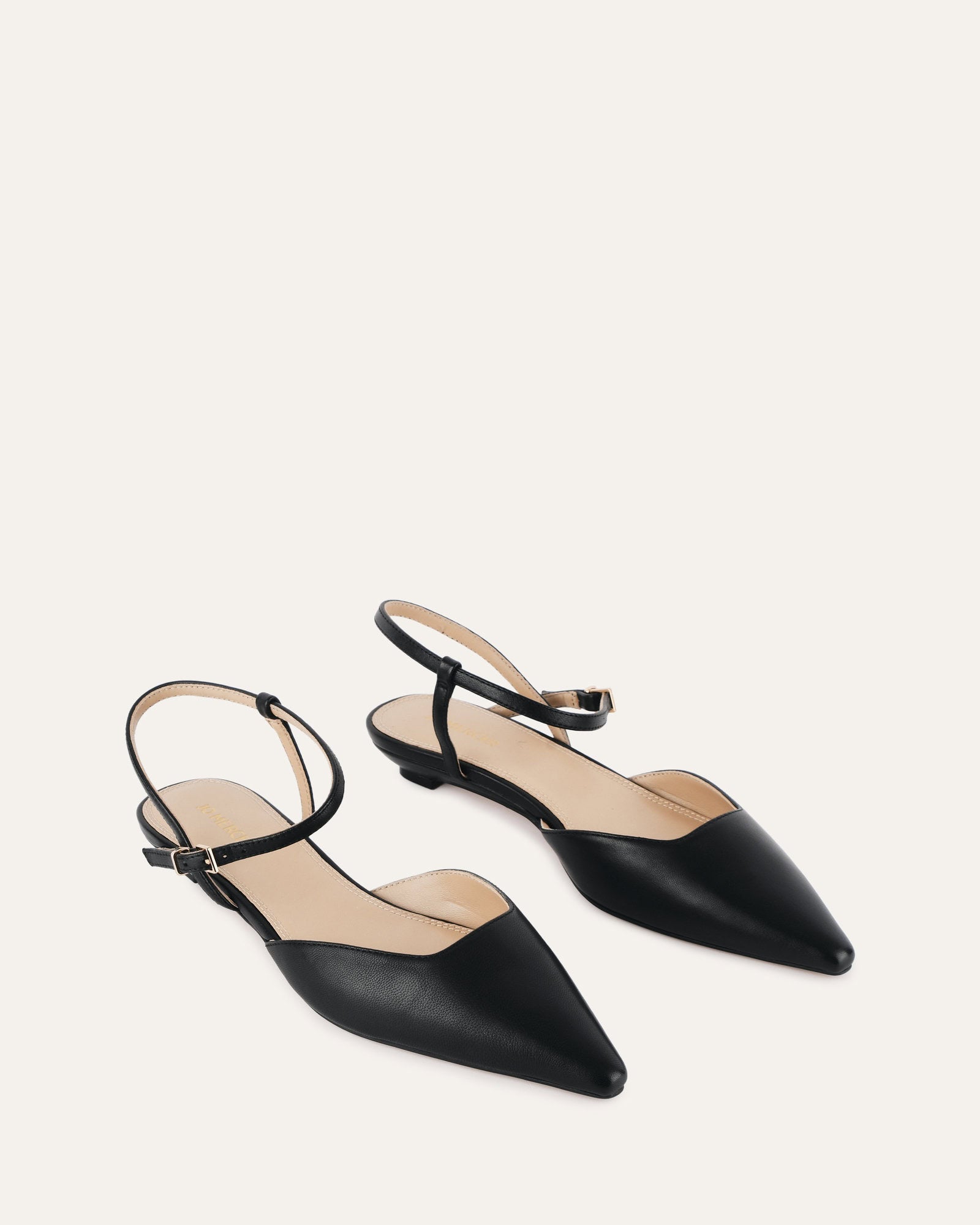 VIRGINIE Black Leather Dress Flats - Comfortable & Stylish Women's Shoes for Work, Office & Casual Wear