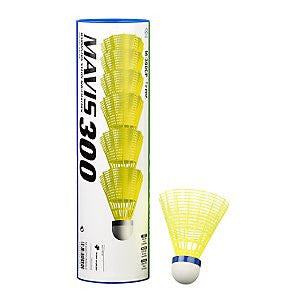 Yonex Mavis 300 Nylon Badminton Shuttlecocks [Yellow] - Durable Feather-Free Shuttles for Training & Recreational Play