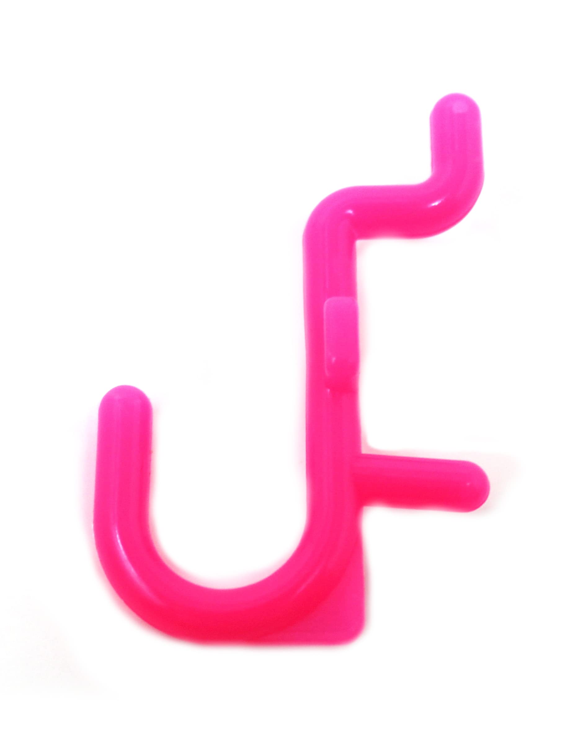 JSP Manufacturing 500-Pack Pink Plastic J-Style Pegboard Hooks | Non-Locking Garage Tool Organizer, Craft Room Storage Accessories | Perfect for DIY Projects, Workshop & Home Organization