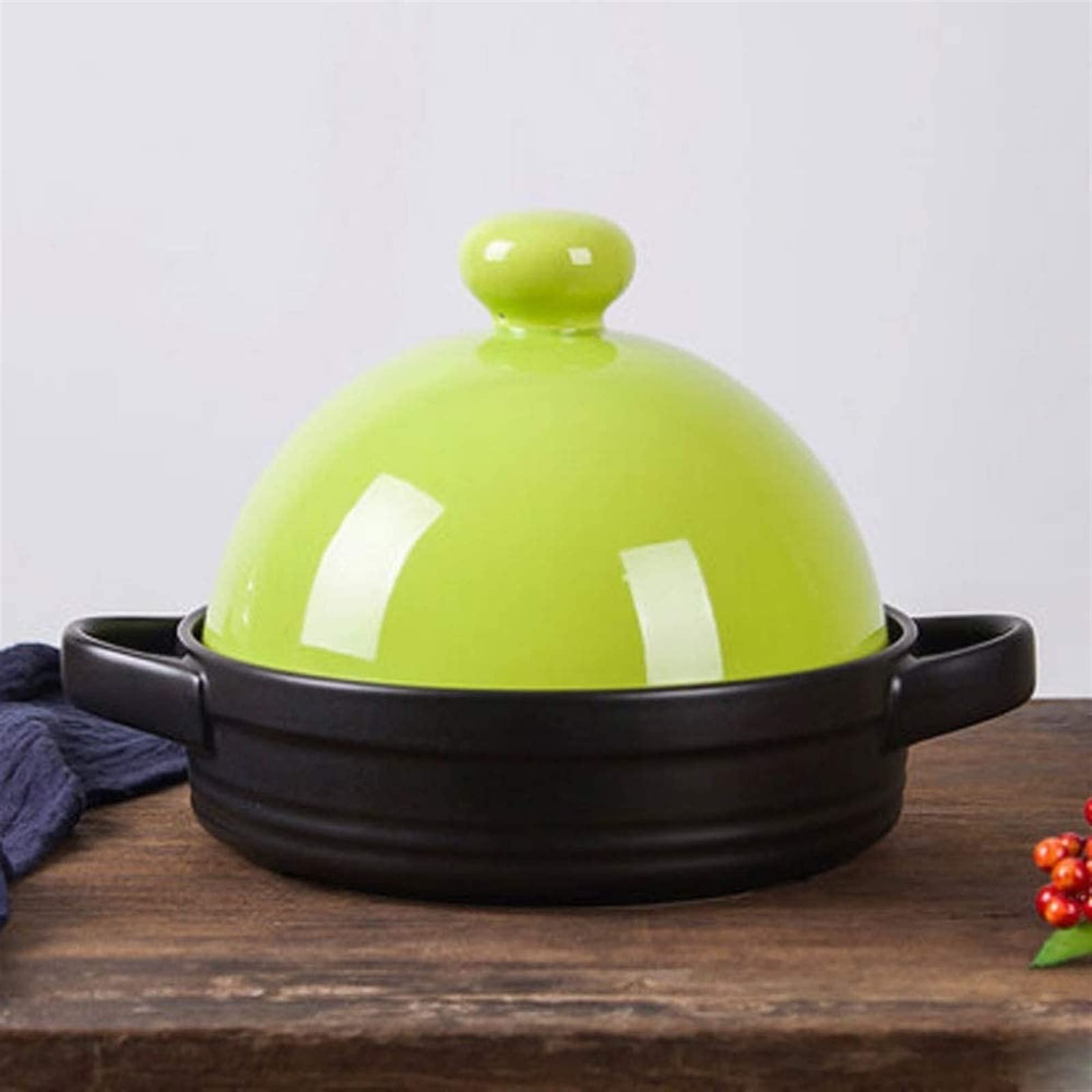 YQBUER Ceramic Crock Pot - 4QT Slow Cooker, Stew Pot & Casserole Dish - Durable Ceramic Cookware for Soups, Stews & Hot Meals - Perfect for Family Dinners, Meal Prep & Holiday Cooking (Color: Brown)
