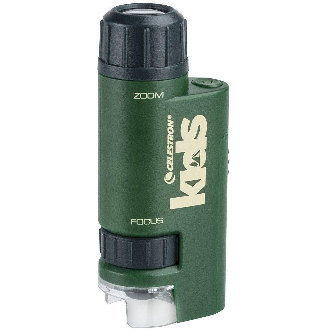 Celestron Kids Pocket Zoom Microscope - Portable 60x-120x Magnification for Science Exploration, Outdoor Adventures & Classroom Learning | Perfect for Young Scientists & Nature Lovers