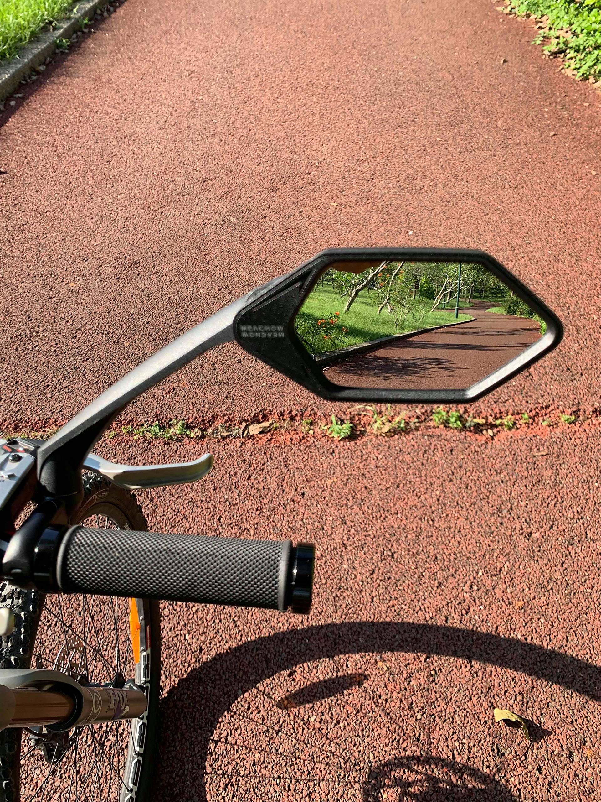 MEACHOW Scratch-Resistant Glass Lens Bike Mirror - Rotatable Handlebar Rearview Mirror for Safe Cycling, ME-007 | Perfect for Road Bikes, Mountain Bikes & Commuting