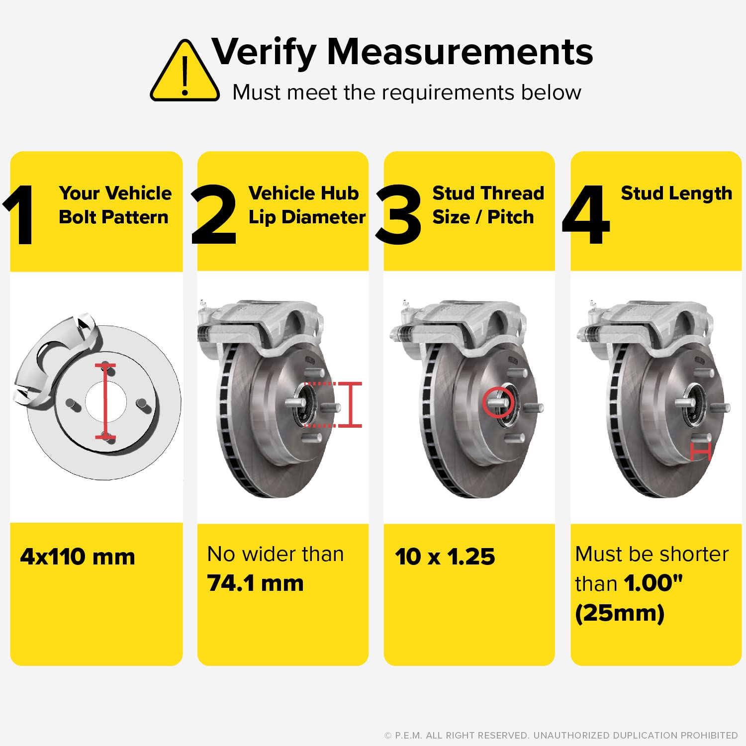 RockTrix 1 inch ATV Wheel Spacers (4x110, 74mm Bore, 10x1.25 Studs) - Compatible with Honda Yamaha Suzuki Bombardier UTVs - Heavy Duty Silver Wheel Spacers for Off-Road Vehicles - Perfect for Trail Riding & Mudding Adventures (2-Pack)