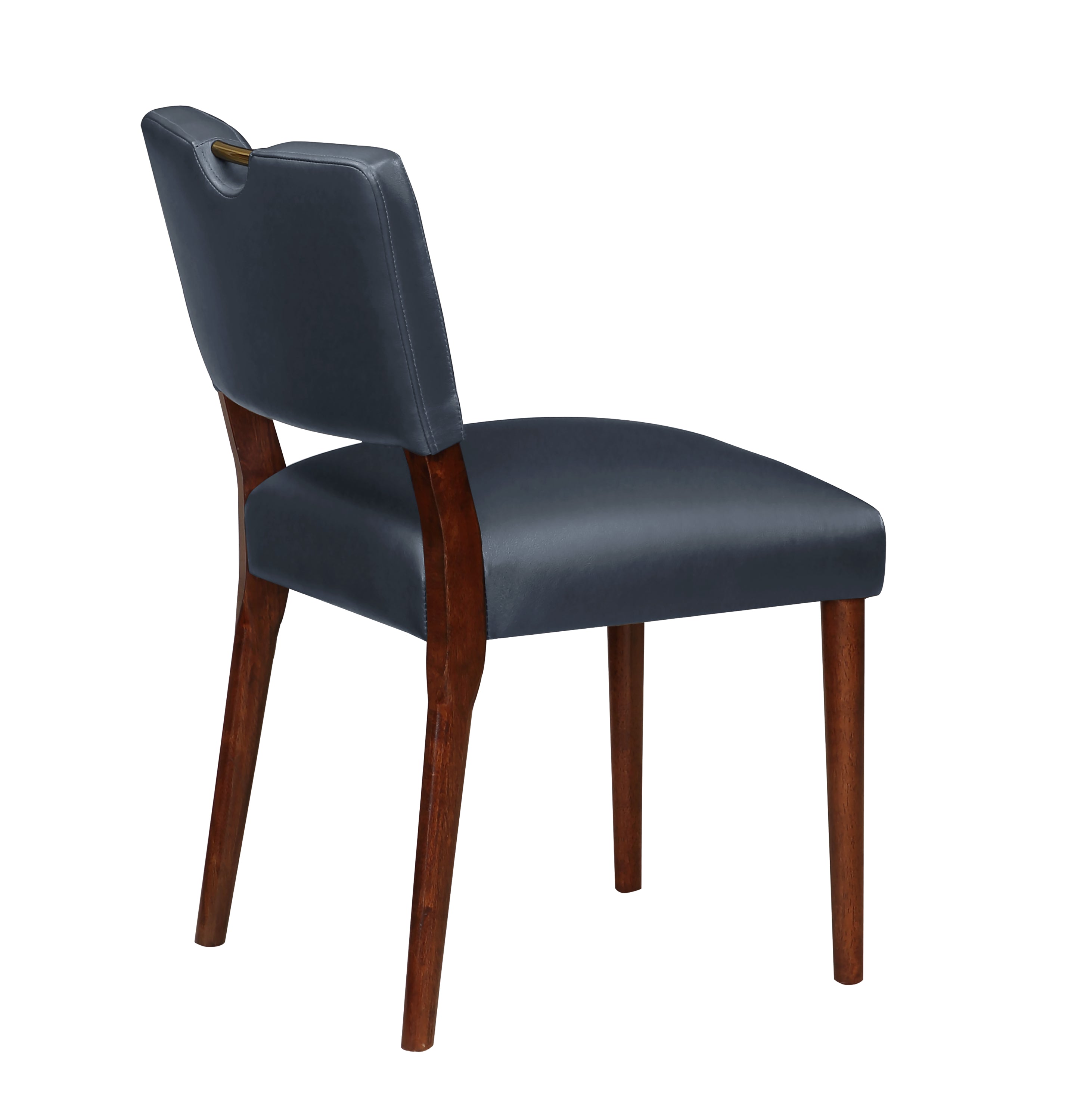 Bryson Midnight Blue Faux Leather Dining Chairs Set of 2 - Modern PU Leather Kitchen Chairs for Dining Room, Breakfast Nook & Home Office