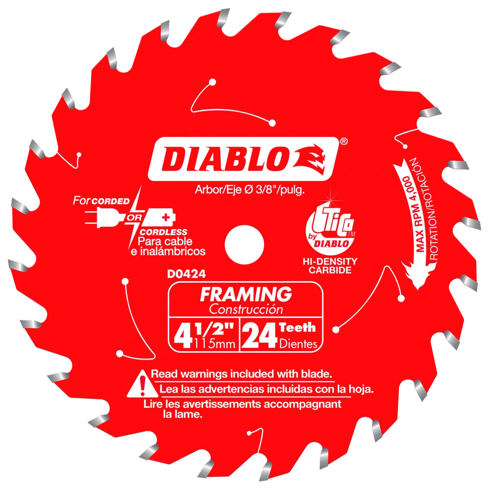 4 1/2 Inch x 24 Tooth Framing Trim Saw Blade - 20 Pack for Woodworking, DIY Projects, and Home Renovation