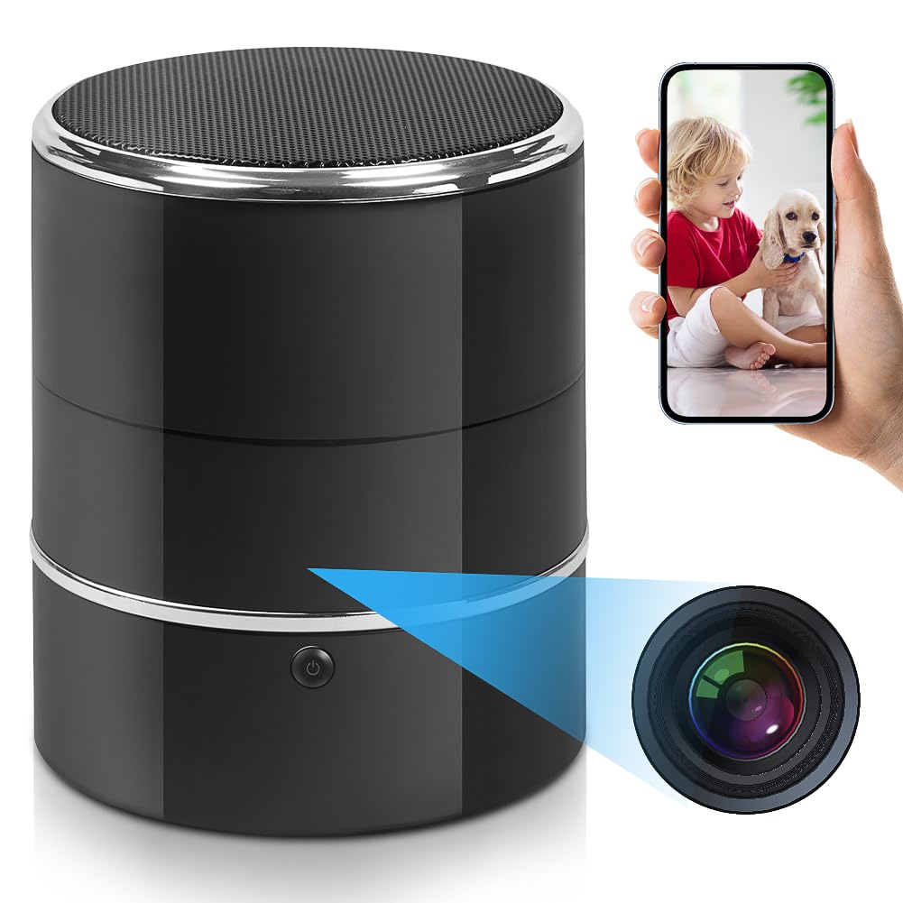 SOPKVL Hidden Spy Camera Bluetooth Speaker - 240° Ultra-Wide Angle Nanny Cam with WiFi Live View & Motion Detection - 2.4/5G Wireless Security Camera for Home, Office, Baby Monitoring & Indoor Surveillance