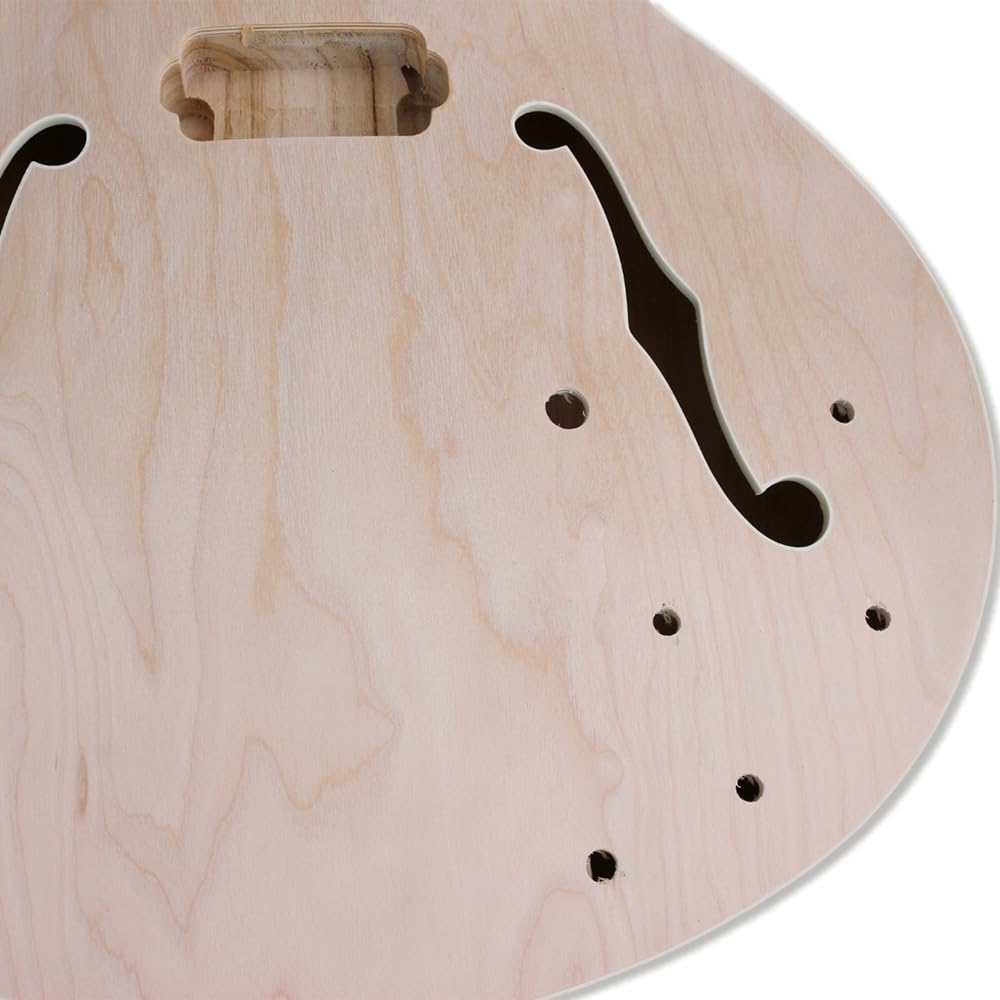 Semi-Hollow Electric Guitar Kit with Maple Neck & Body, Rosewood Fretboard - 24.75