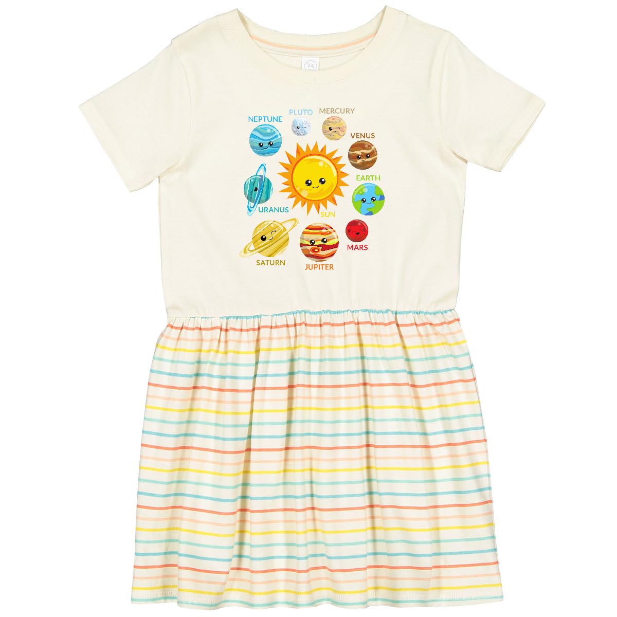 Inktastic Cute Planets Solar System Space Cosmos Galaxy Toddler Dress - Perfect for Astronomy Lovers & Kids' Space-Themed Birthday Parties