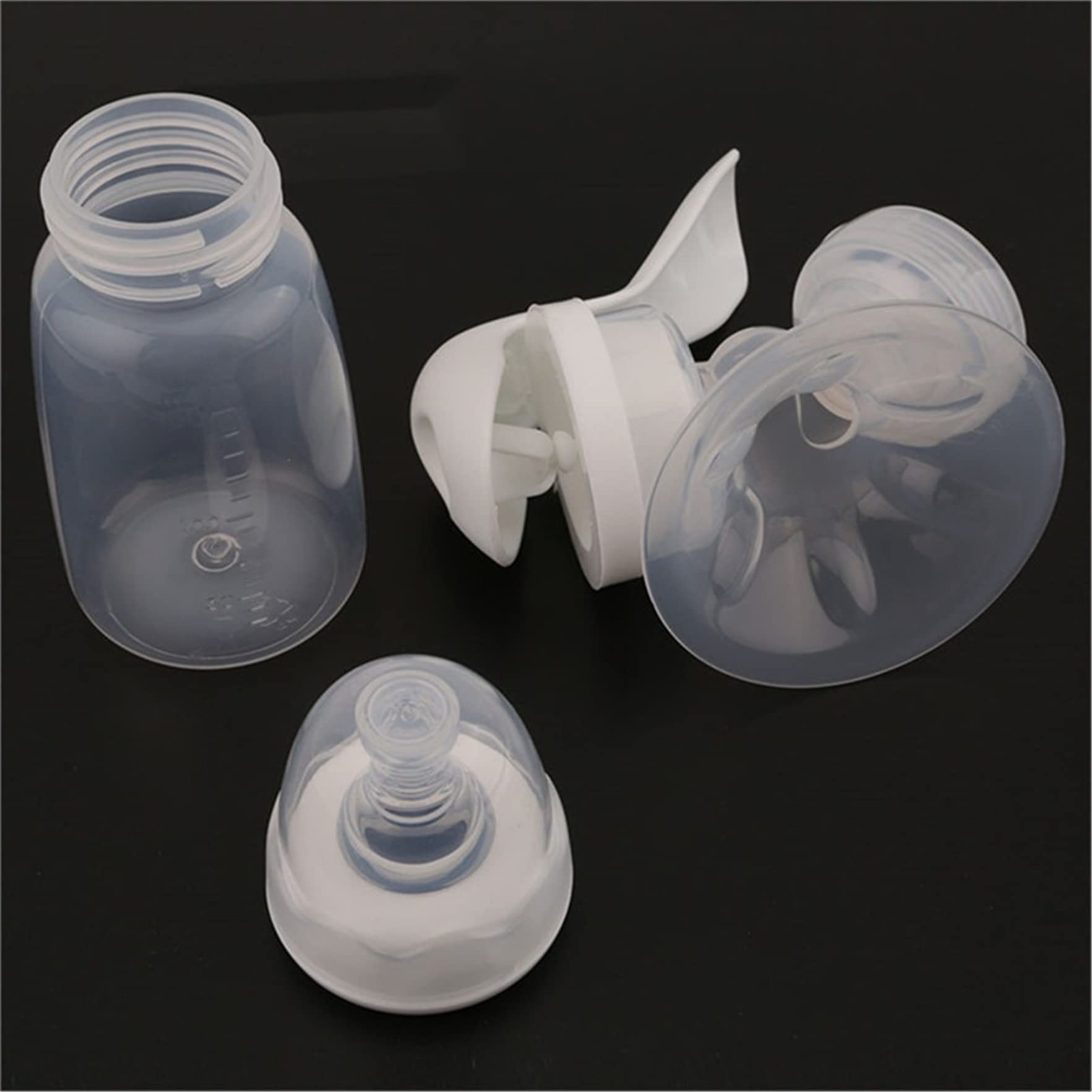 Manual Breast Pump - Adjustable Suction Silicone Hand Pump for Breastfeeding | Portable Milk Catcher for Baby Feeding | White | Perfect for Travel, Work & Mother's Day Gifts