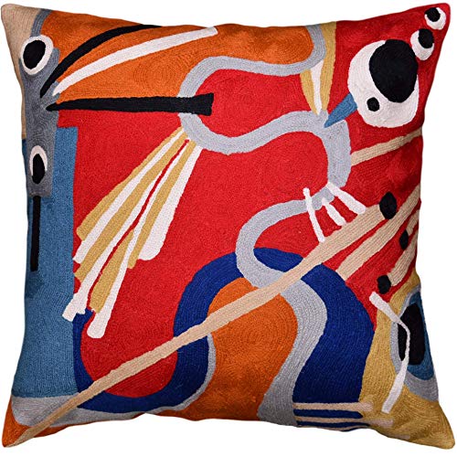 Red Intuitive Flow Ii Pillow Cover
