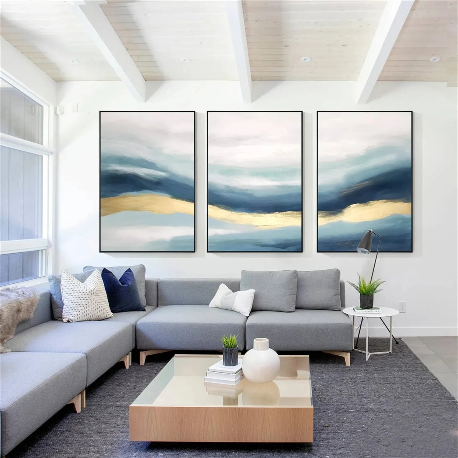 Abstract Painting Set of 3 - Modern Wall Art for Living Room, Bedroom & Office Decor | Canvas Prints for Home & Office | #AB230