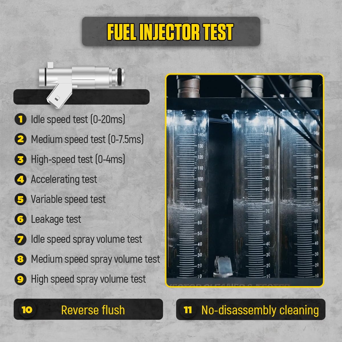 CMTOOL Ultrasonic Fuel Injector Cleaner Machine - 9 Test Modes, 800ml Tank for Auto & Motorcycle Maintenance | Professional Automotive Tool Kit for Engine Performance & Fuel System Cleaning