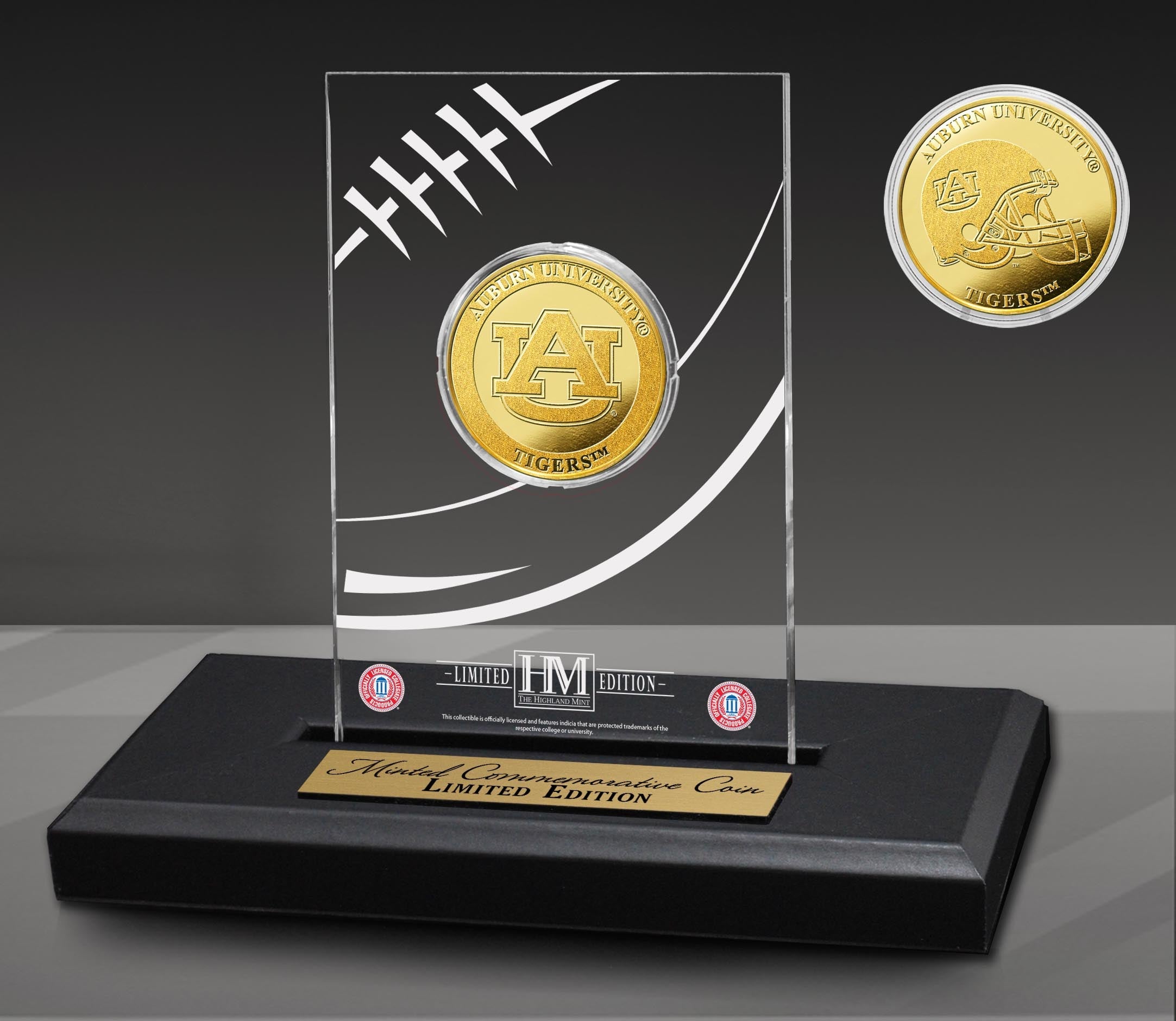 Auburn University Tigers Commemorative Gold Coin in Premium Acrylic Display Case - Perfect for Alumni Gifts, Sports Memorabilia Collections, and Auburn Tigers Fan Decor