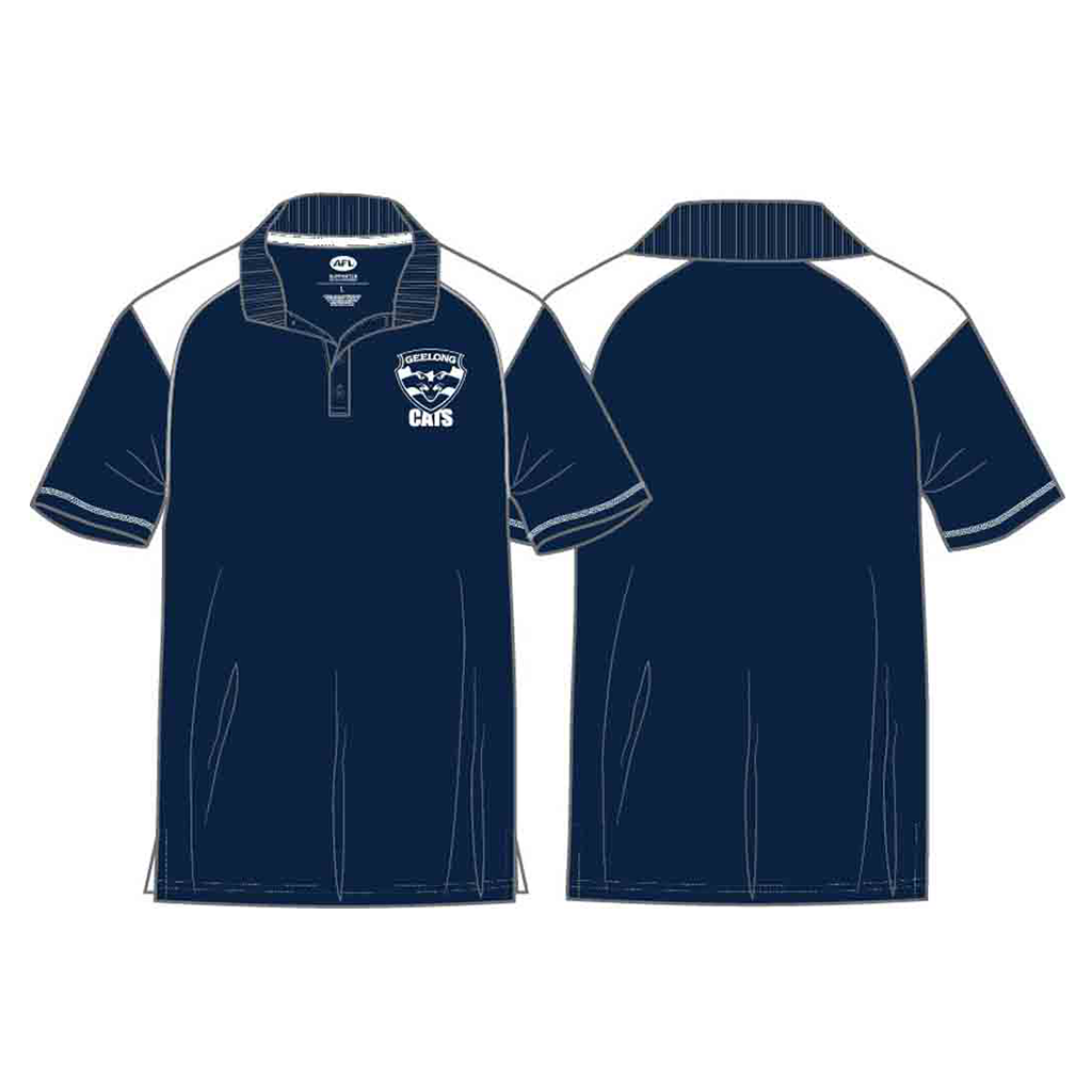 Geelong Cats 2024 Men's Performance Polo Shirt - Moisture-Wicking, Breathable & Quick-Dry for Sports, Golf & Casual Wear