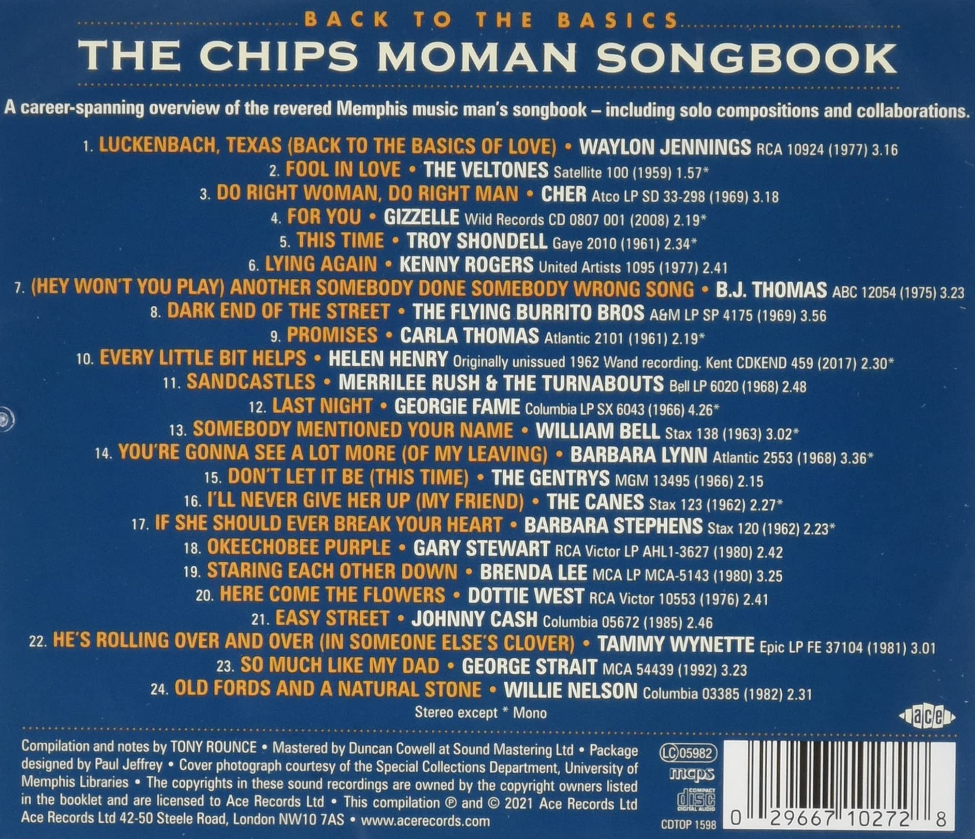 Back To The Basics - The Chips Moman Songbook | Classic Country Music Collection | Perfect for Road Trips & Relaxing Evenings