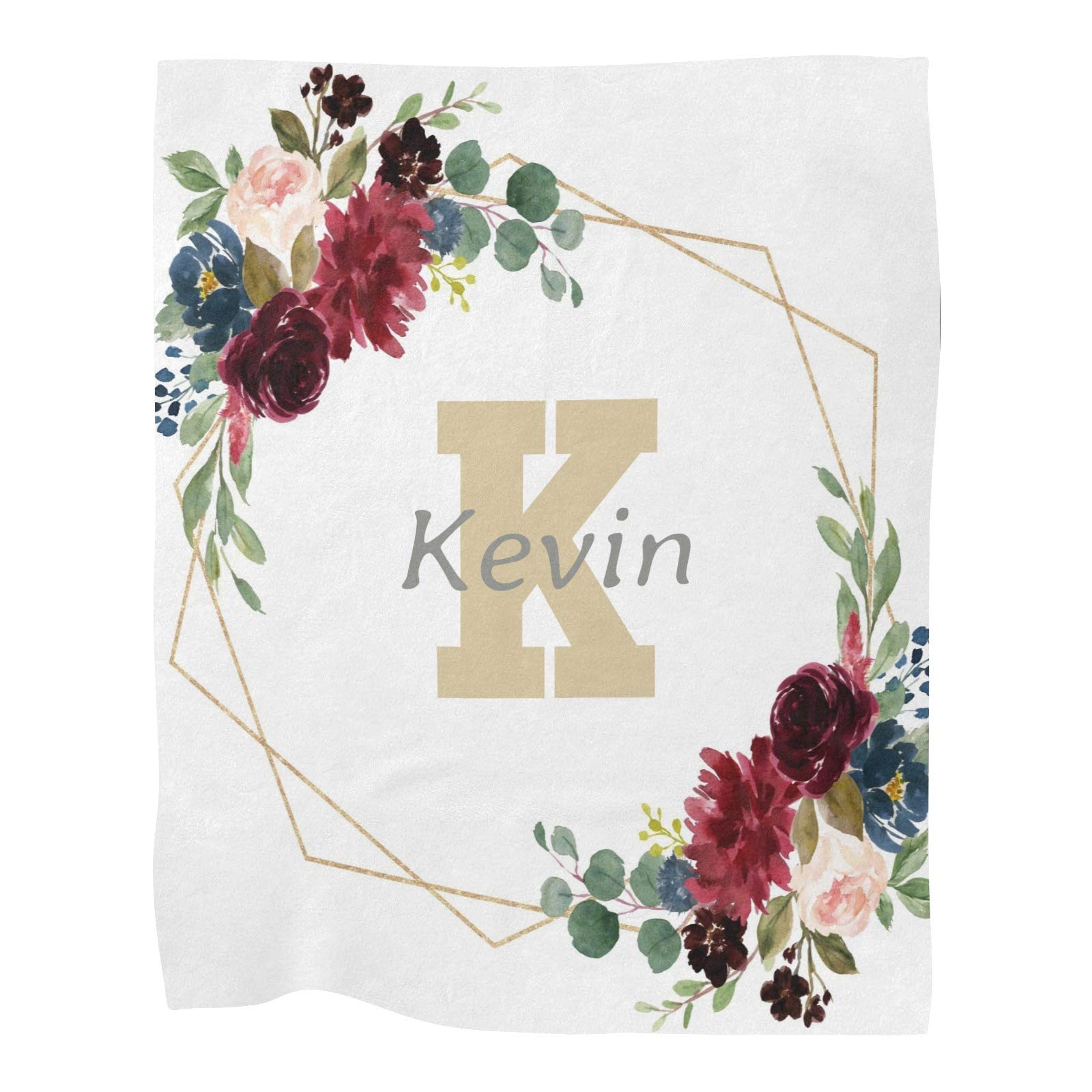 Personalized Floral Baby Blanket with Name - Super Soft Fleece Nursery Blanket for Boys & Girls (30x40 Inches) - Perfect for Baby Showers, Birthdays & Nursery Decor